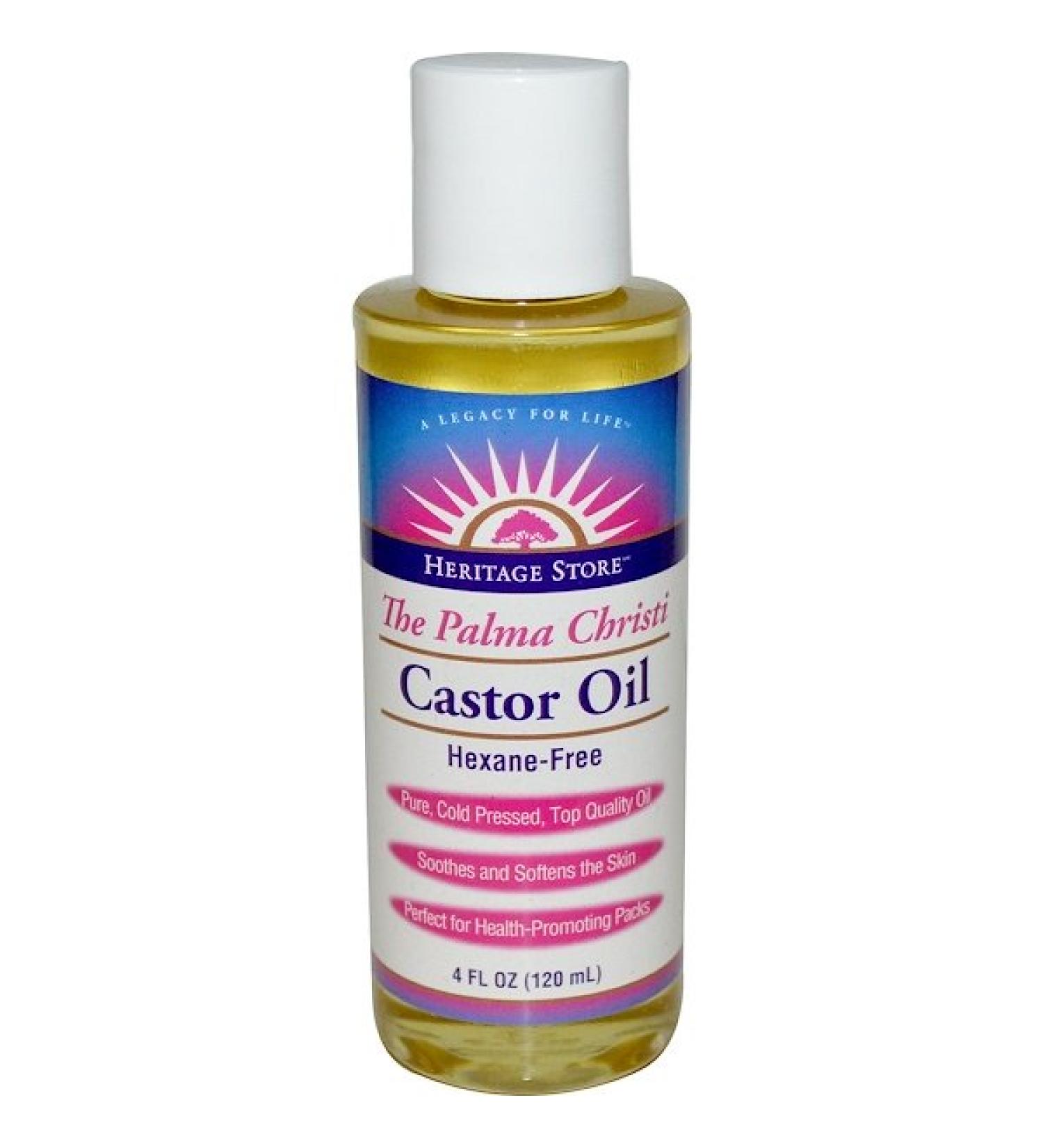Heritage Store Castor Oil - Palma Christi 4 fl oz | Organic & Cold-Pressed - Buy Online on GoSupps.com