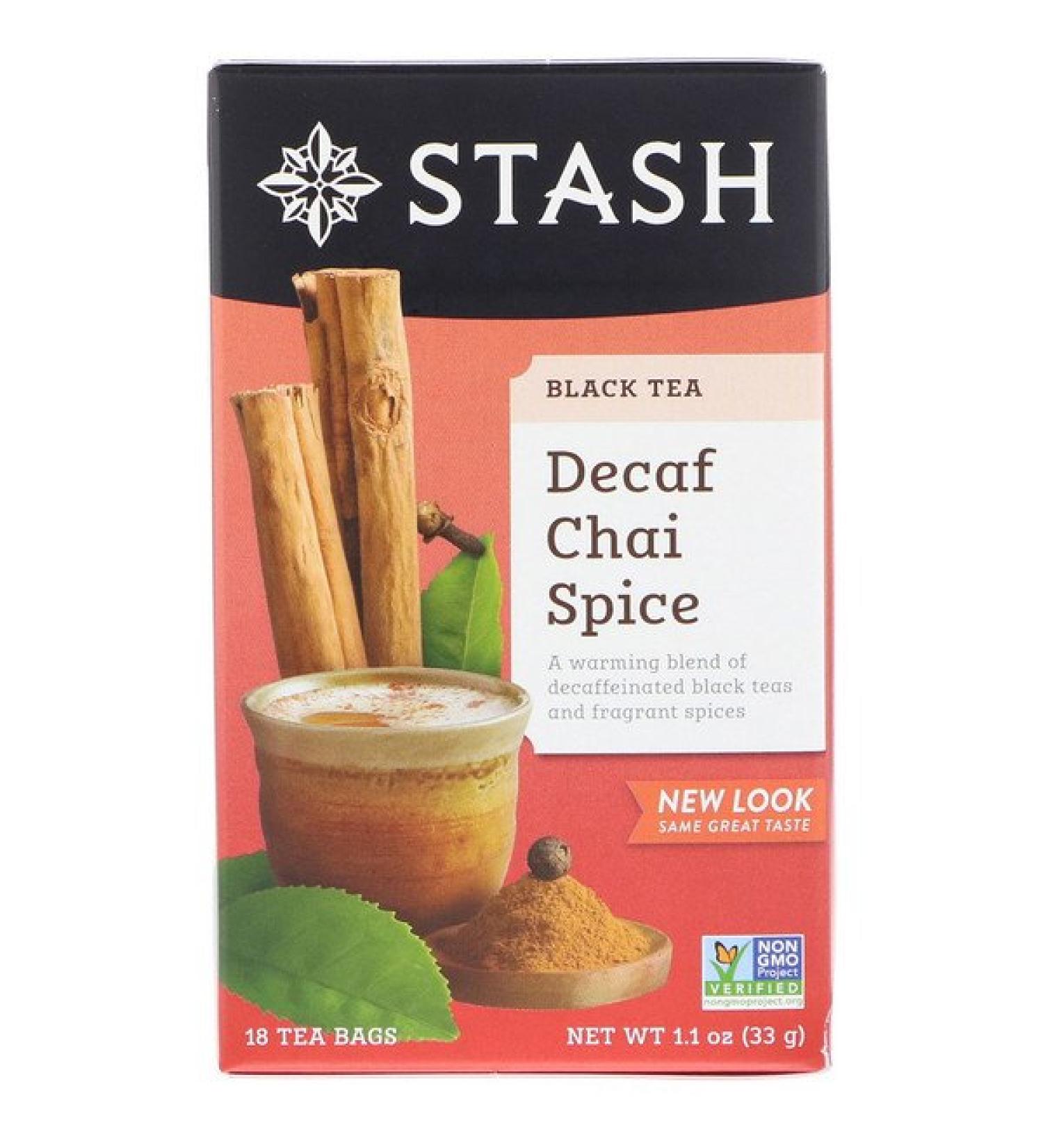 Stash Tea Black Tea Decaf Chai Spice 18 Tea Bags 1.1 oz (33 g)