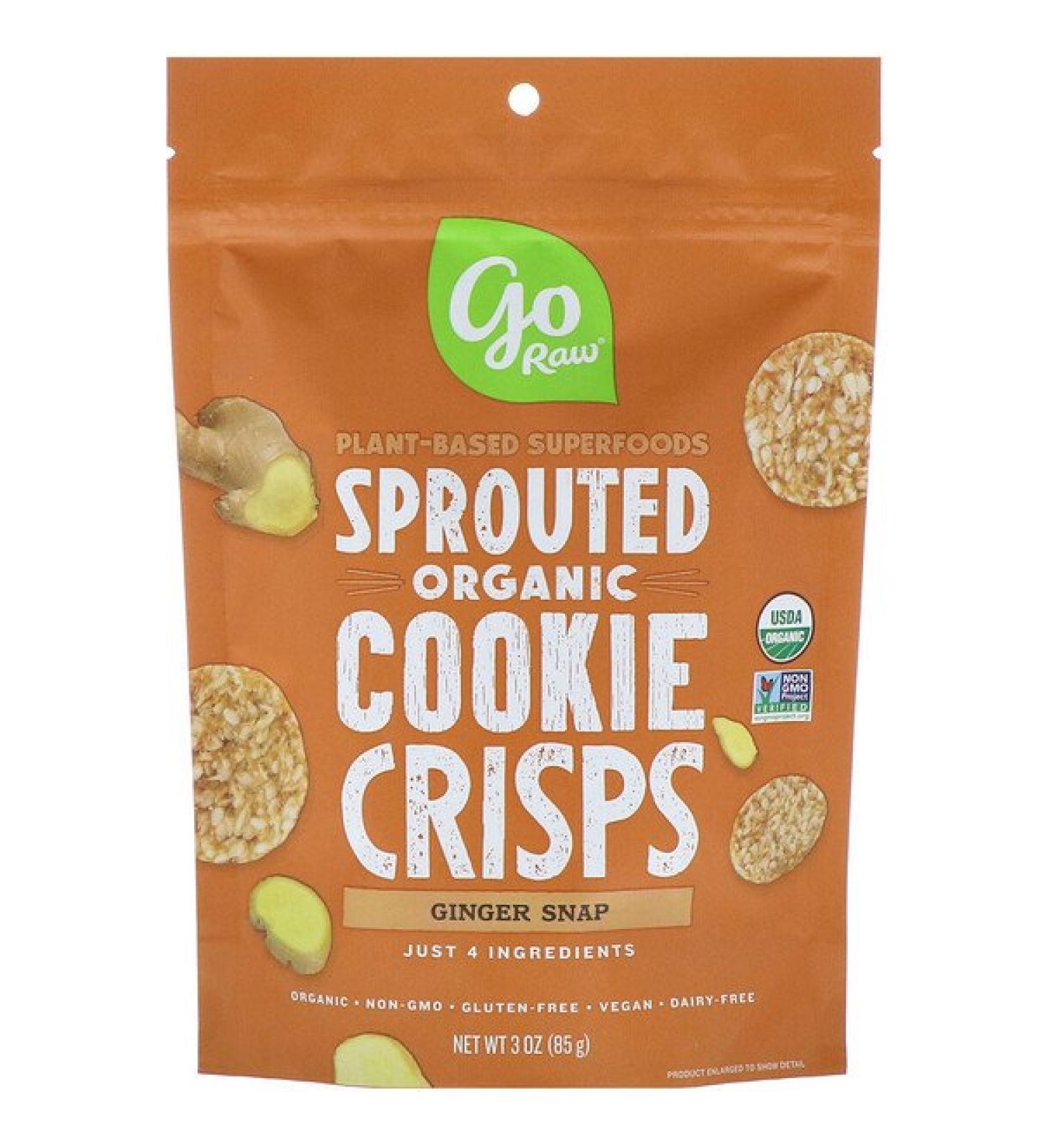 Go Raw Organic Sprouted Super Cookies Ginger Snaps 3 oz (85 g)