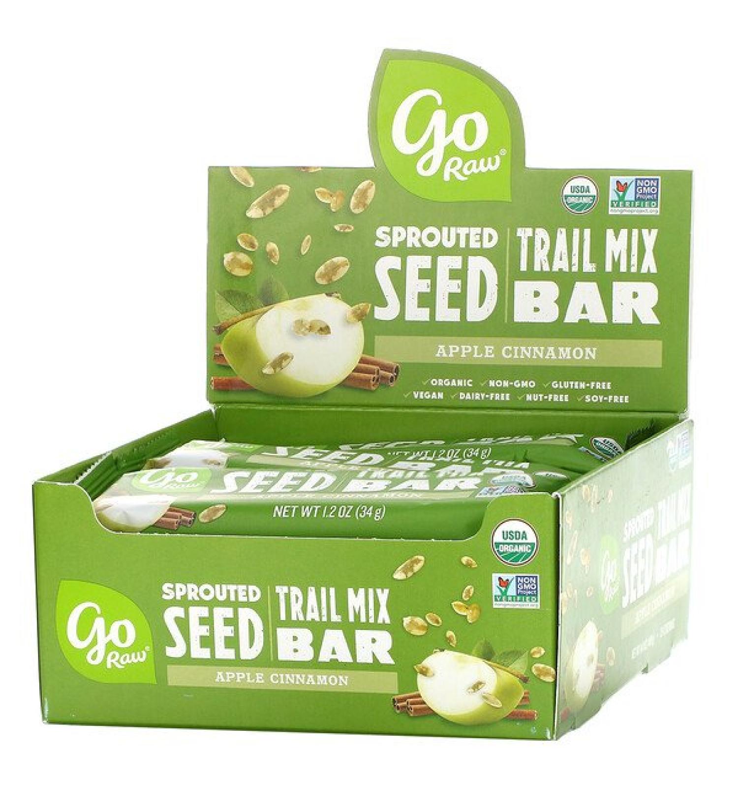 Go Raw Sprouted Seed Trail Mix Bar Apple Cinnamon 12 Bars 1.2 oz(34 g) Each