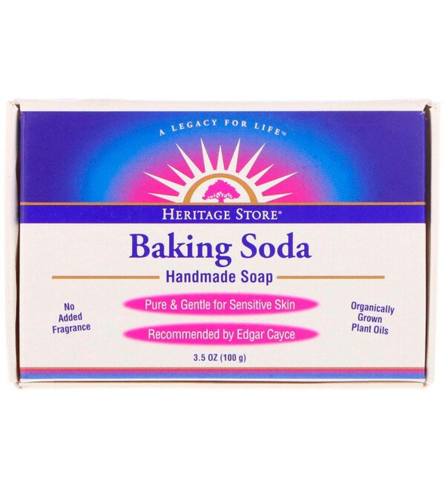 Heritage Store Baking Soda Handmade Soap 3.5 oz (100 g)