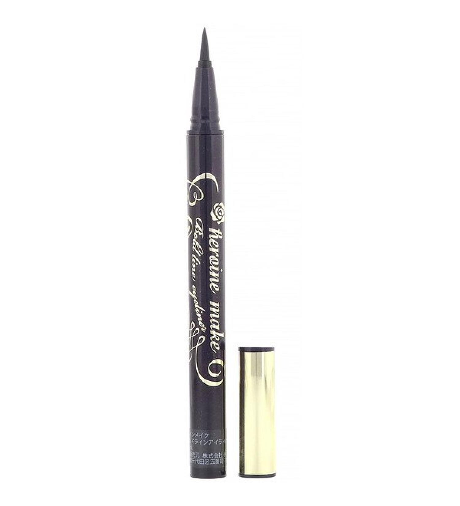 KissMe Heroine Make Bold Line Eyeliner Waterproof  #01 Super Black 0.014 fl oz (0.4 ml)