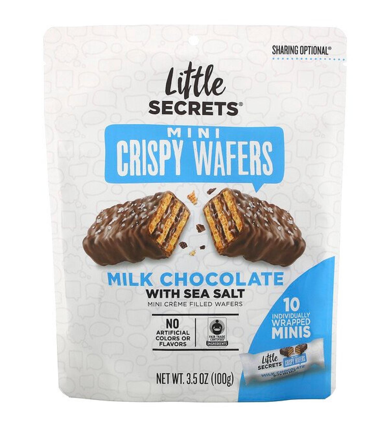 Little Secrets Mini Crispy Wafers Milk Chocolate with Sea Salt 10 Individually Wrapped Minis 3.5 oz (100 g)
