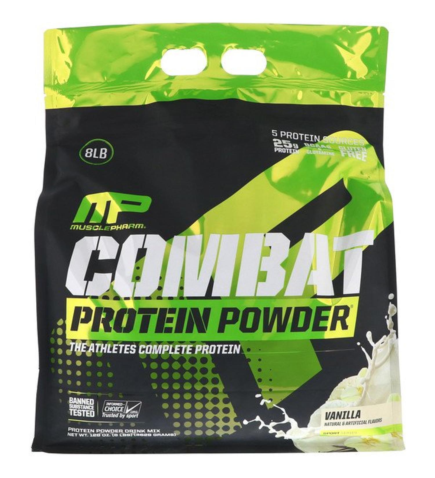 MusclePharm Combat Protein Powder Vanilla 8 lbs (3629 g)