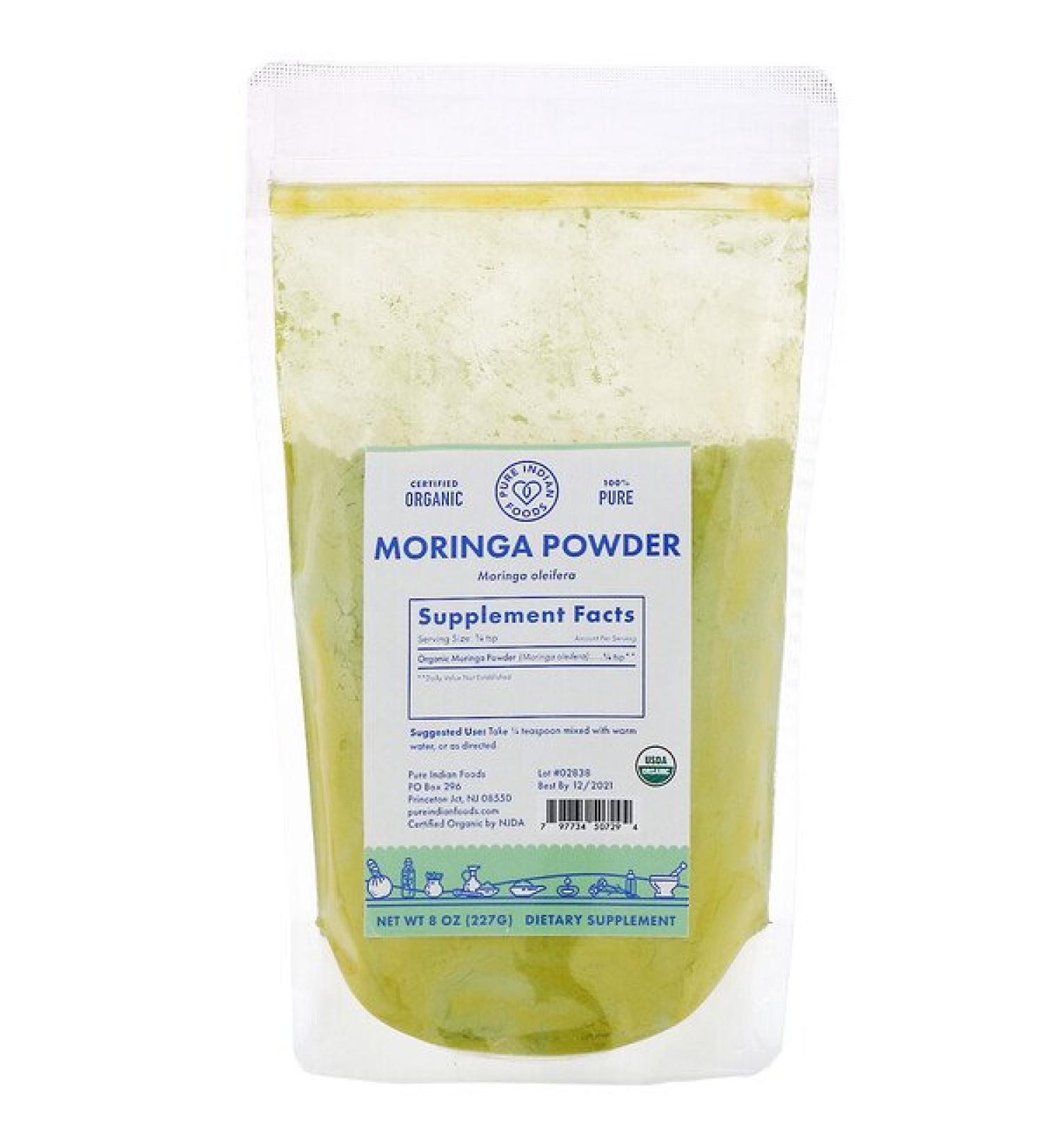 Pure Indian Foods Organic Moringa Powder 8 oz (227 g)