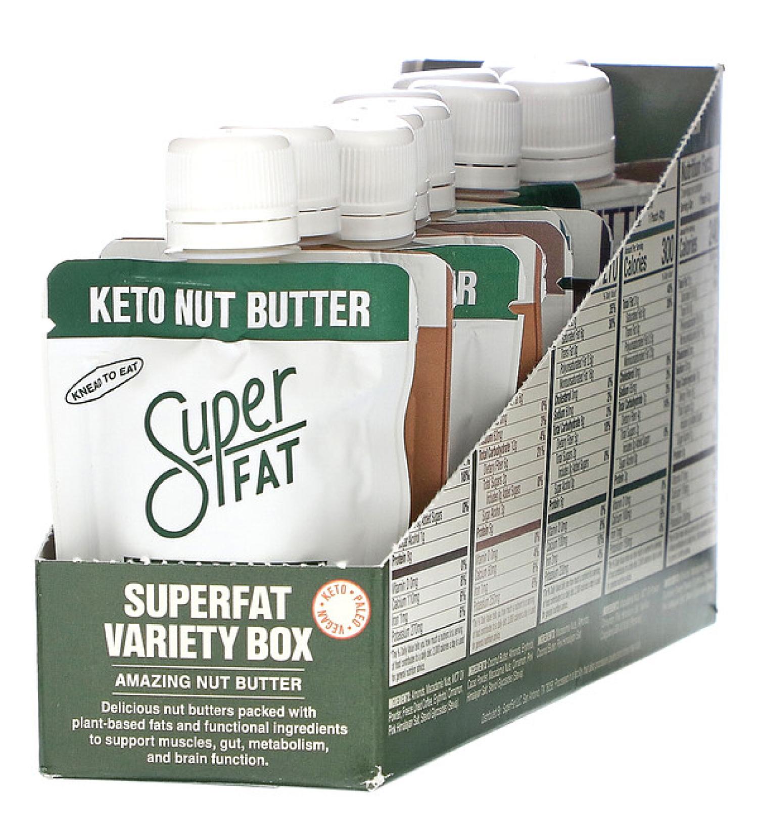 SuperFat Variety Box Amazing Nut Butter 10 Pouches 1.5 oz (42 g) Each