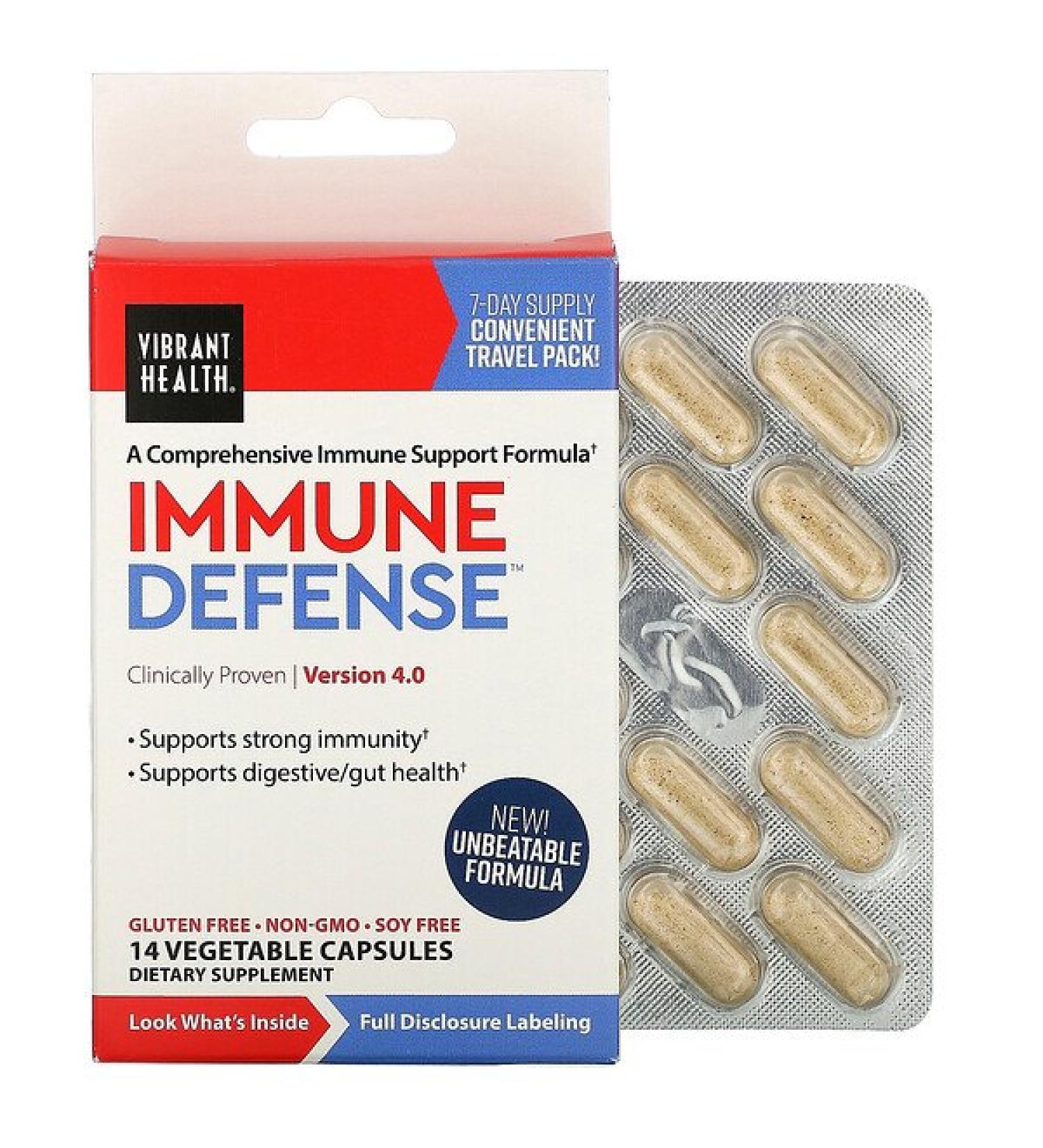 Vibrant Health Immune Defense Travel Pack 14 Vegetable Capsules