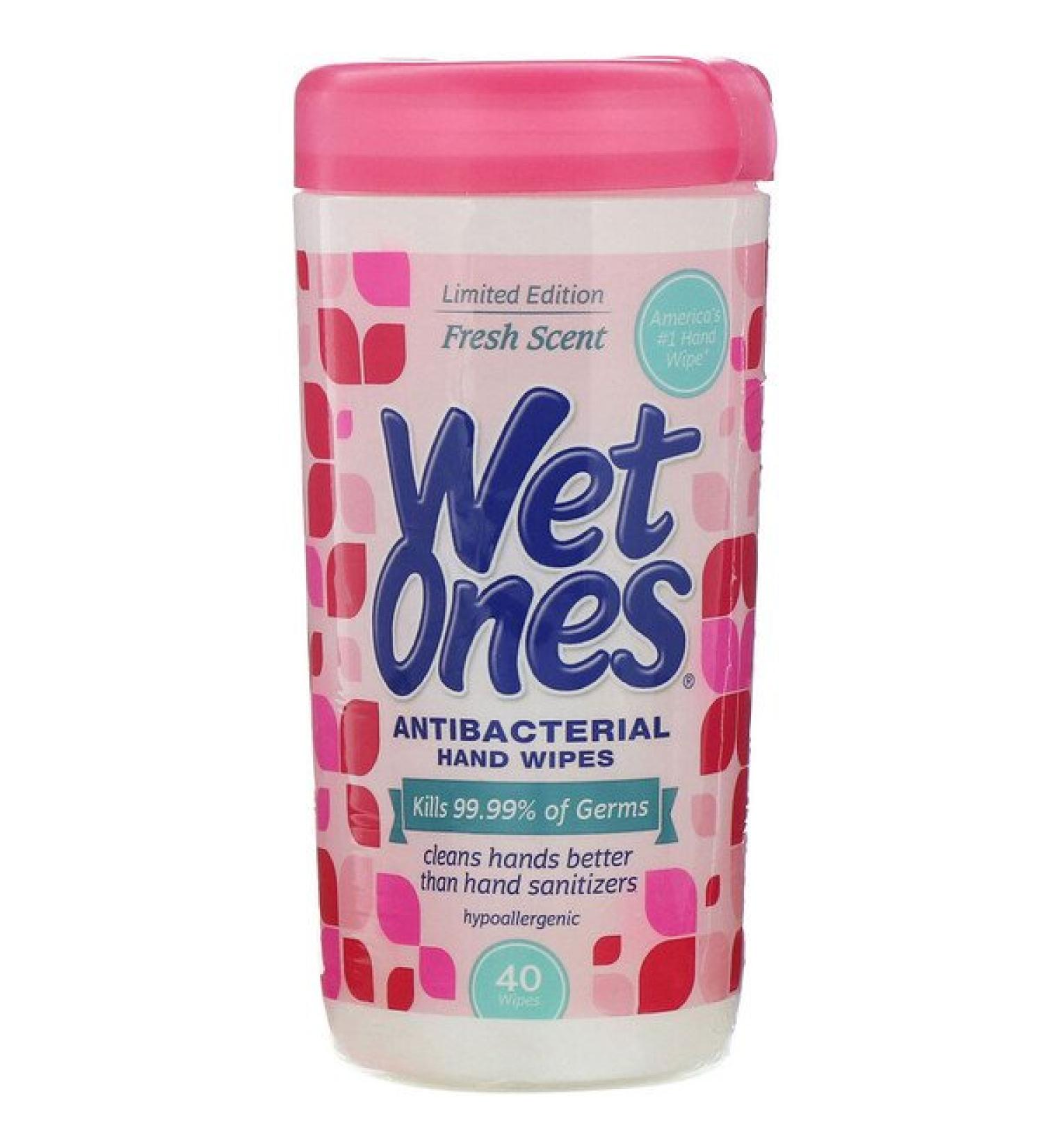 Wet Ones Antibacterial Hand Wipes Fresh Scent 40 Wipes