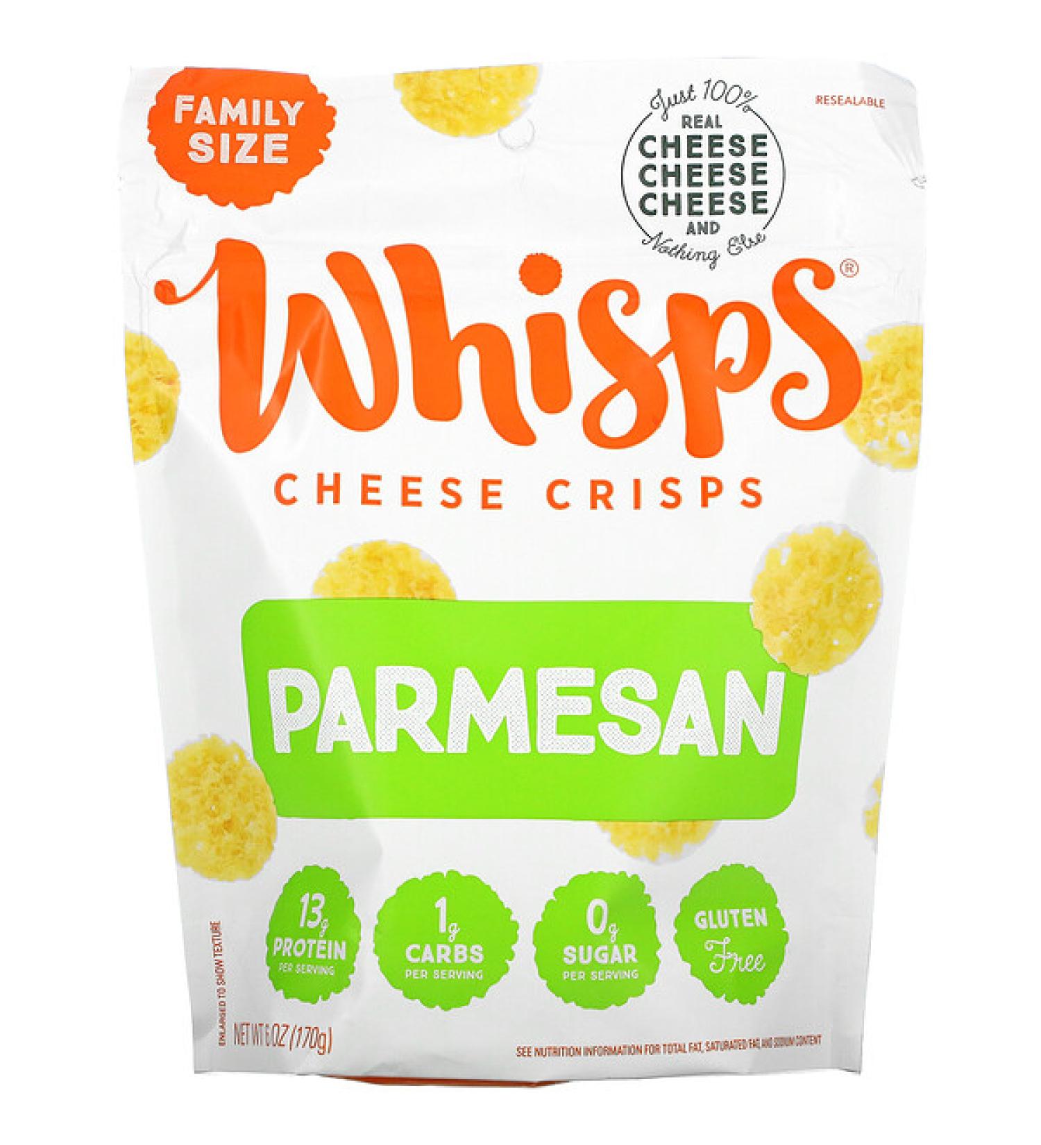 Whisps Parmesan Cheese Crisps Family Size 6 oz ( 170 g)