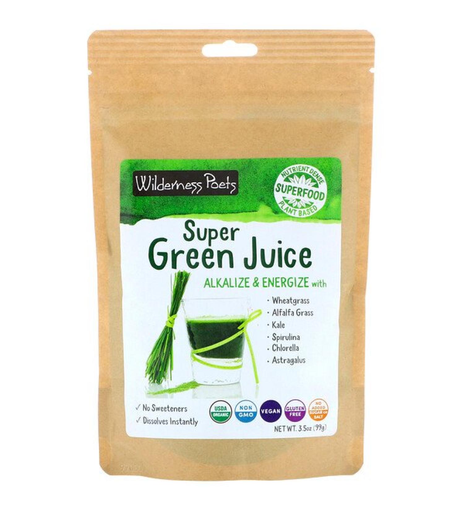 Wilderness Poets Super Green Juice Powder 3.5 oz (99 g)