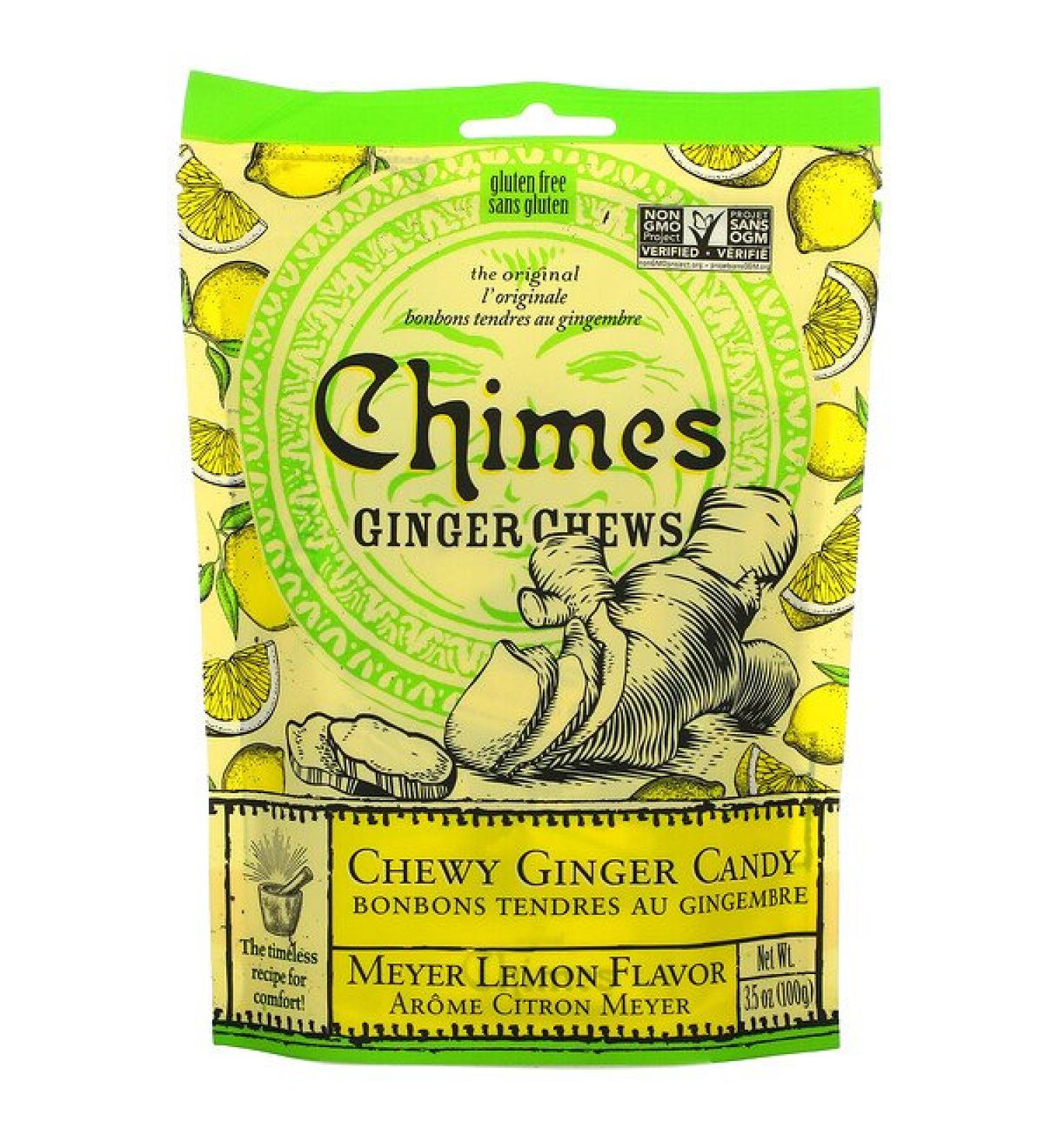 Chimes Ginger Chews Meyer Lemon Flavor 3.5 oz (100 g)