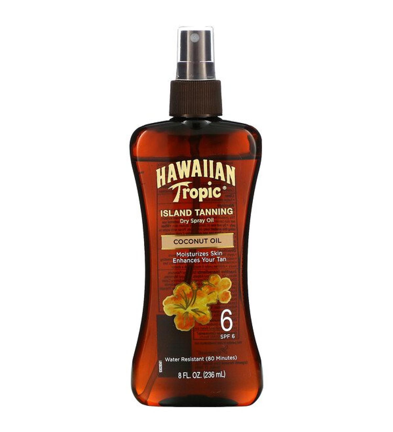 Hawaiian Tropic Island Tanning Dry Spray Oil Coconut Oil SPF 6 8 fl oz (236 ml)