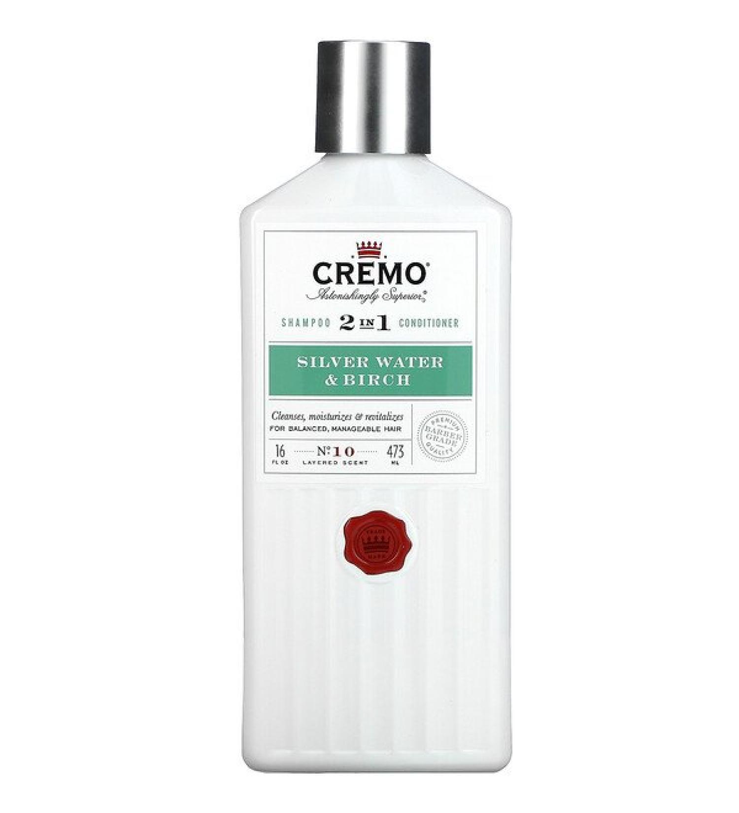 Cremo 2 In 1 Shampoo & Conditioner No. 10 Silver Water & Birch 16 fl oz (473 ml)