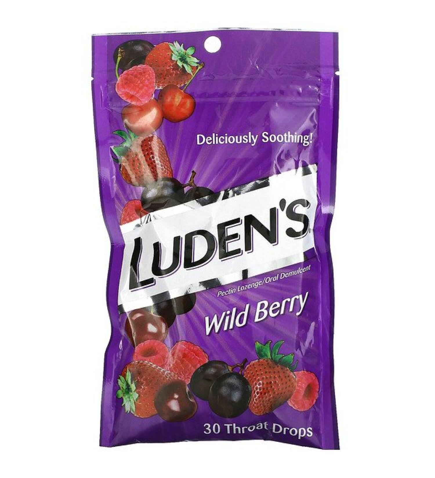 Luden's Pectin Lozenge/Oral Demulcent Wild Berry 30 Throat Drops