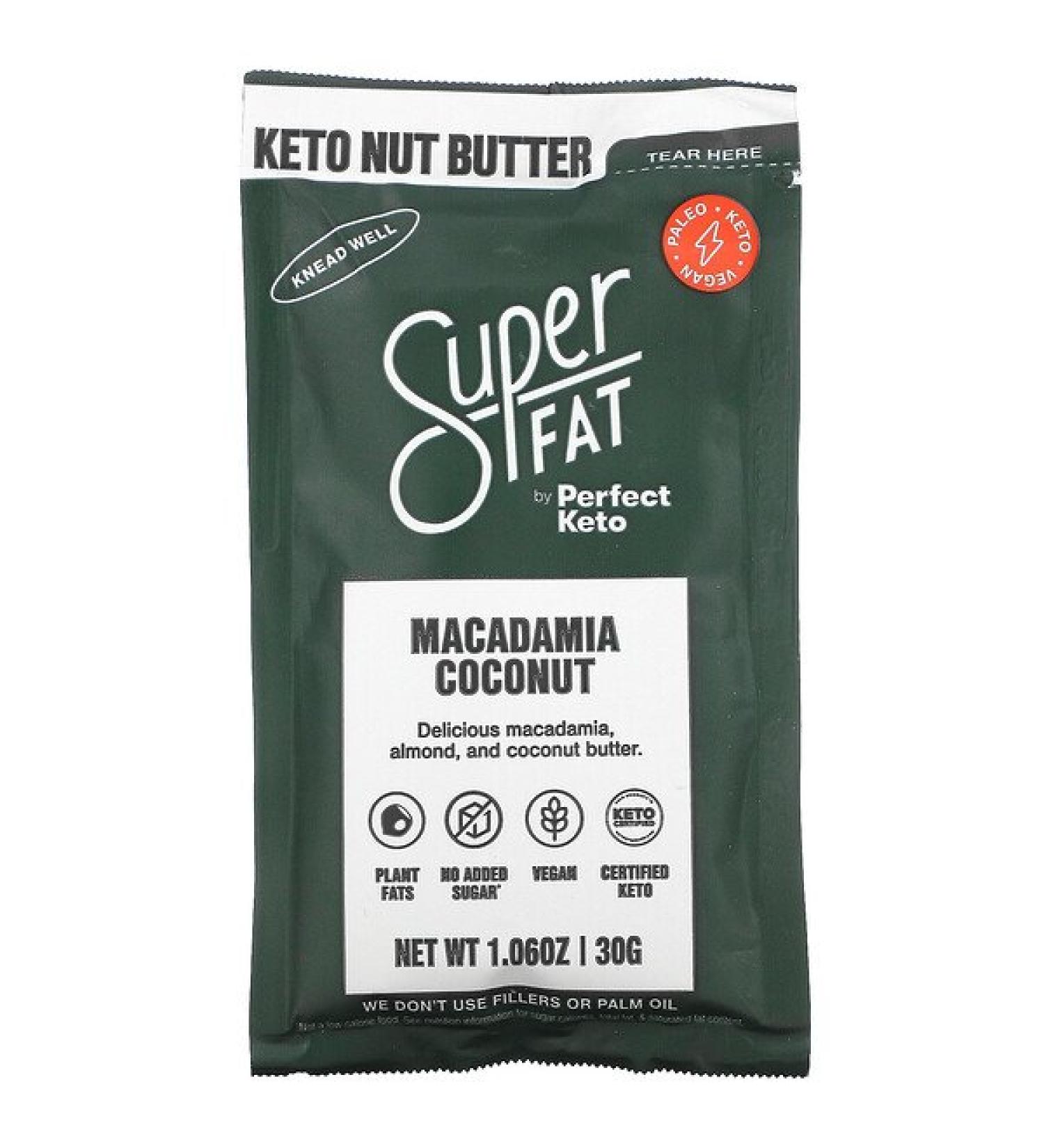 SuperFat Keto Nut Butter Macadamia Coconut  1.06 oz (30 g)