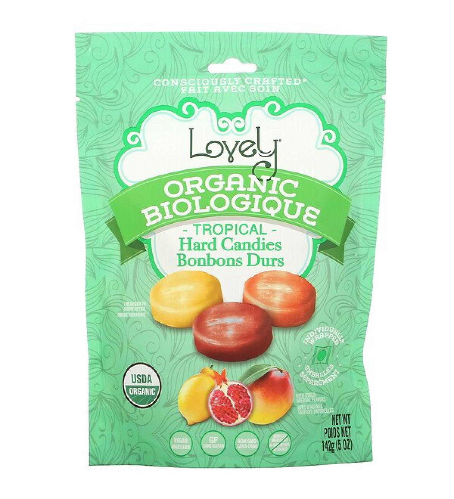 Lovely Candy Organic Hard Candies Tropical 5 oz ( 142 g)