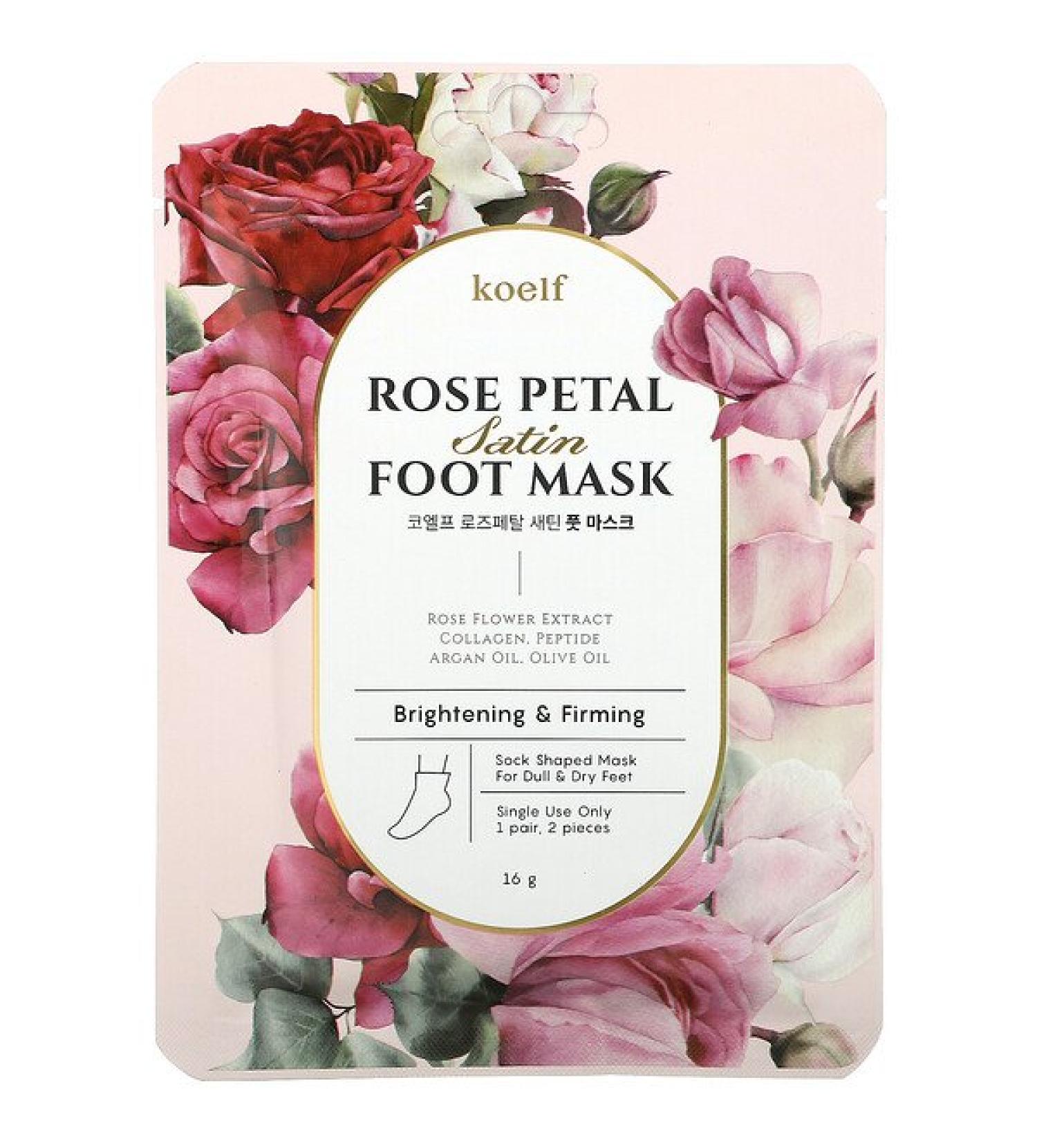 Koelf Rose Petal Satin Foot Mask 1 Pair 16 g