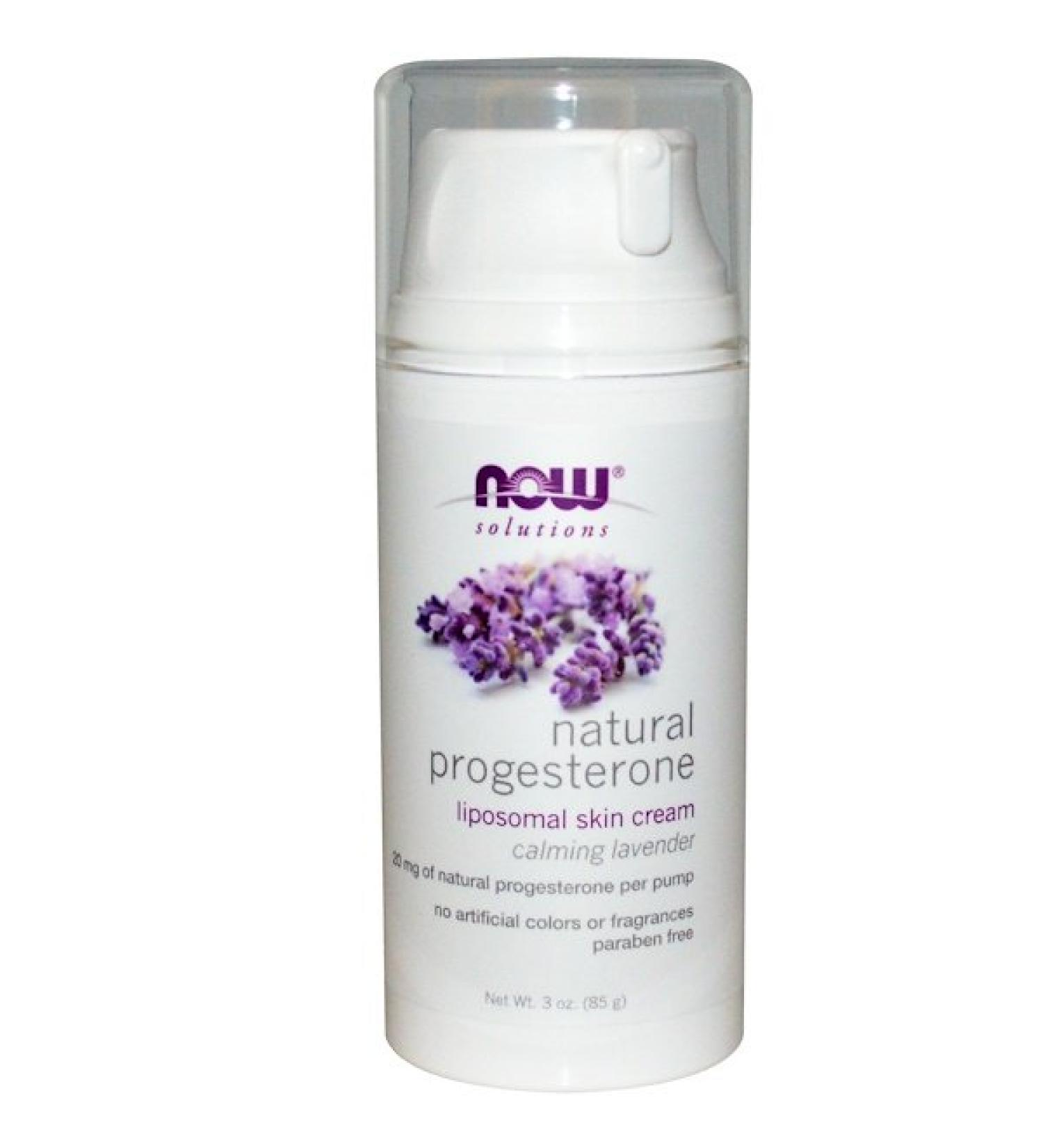 Now Foods Natural Progesterone Liposomal Skin Cream Calming Lavender 3 oz (85 g)