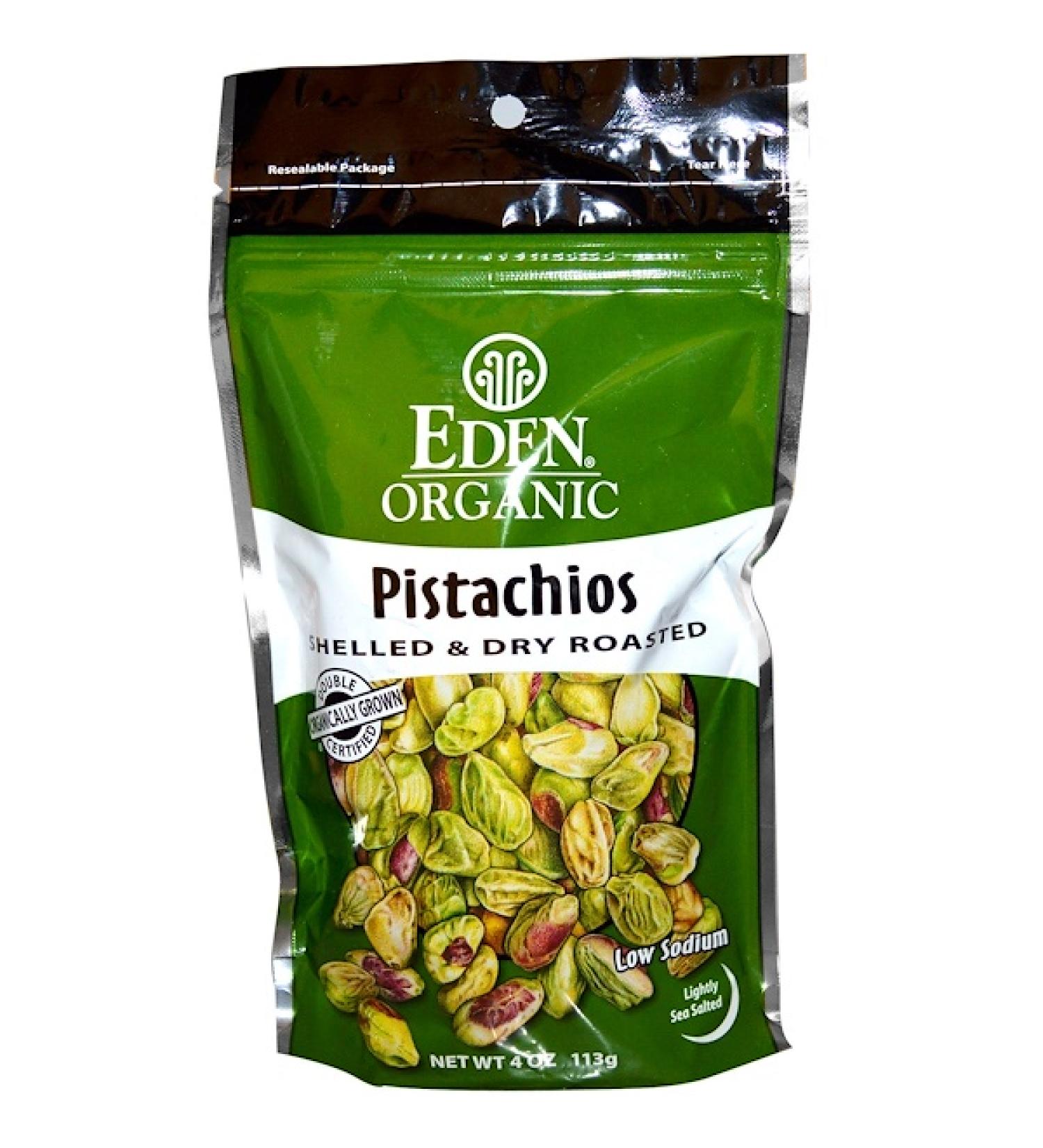 Eden Foods Organic Pistachios Shelled & Dry Roasted Lightly Sea Salted 4 oz (113 g)