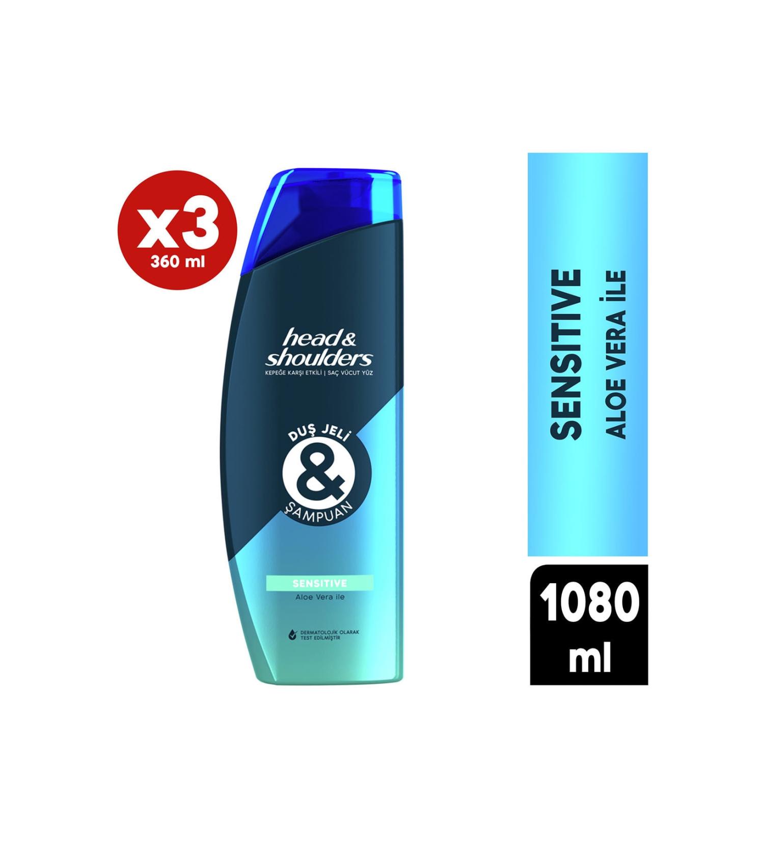 Head And Shoulders Shower Gel And Shampoo Sensitive 360 ml X 3 Pieces - Buy Online on GoSupps.com