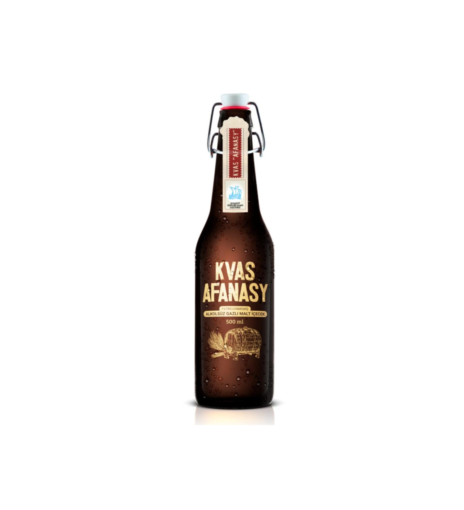 AFANASY 'kvas' Unfiltered Non-Alcoholic Carbonated Malt Beverage 6' Pack