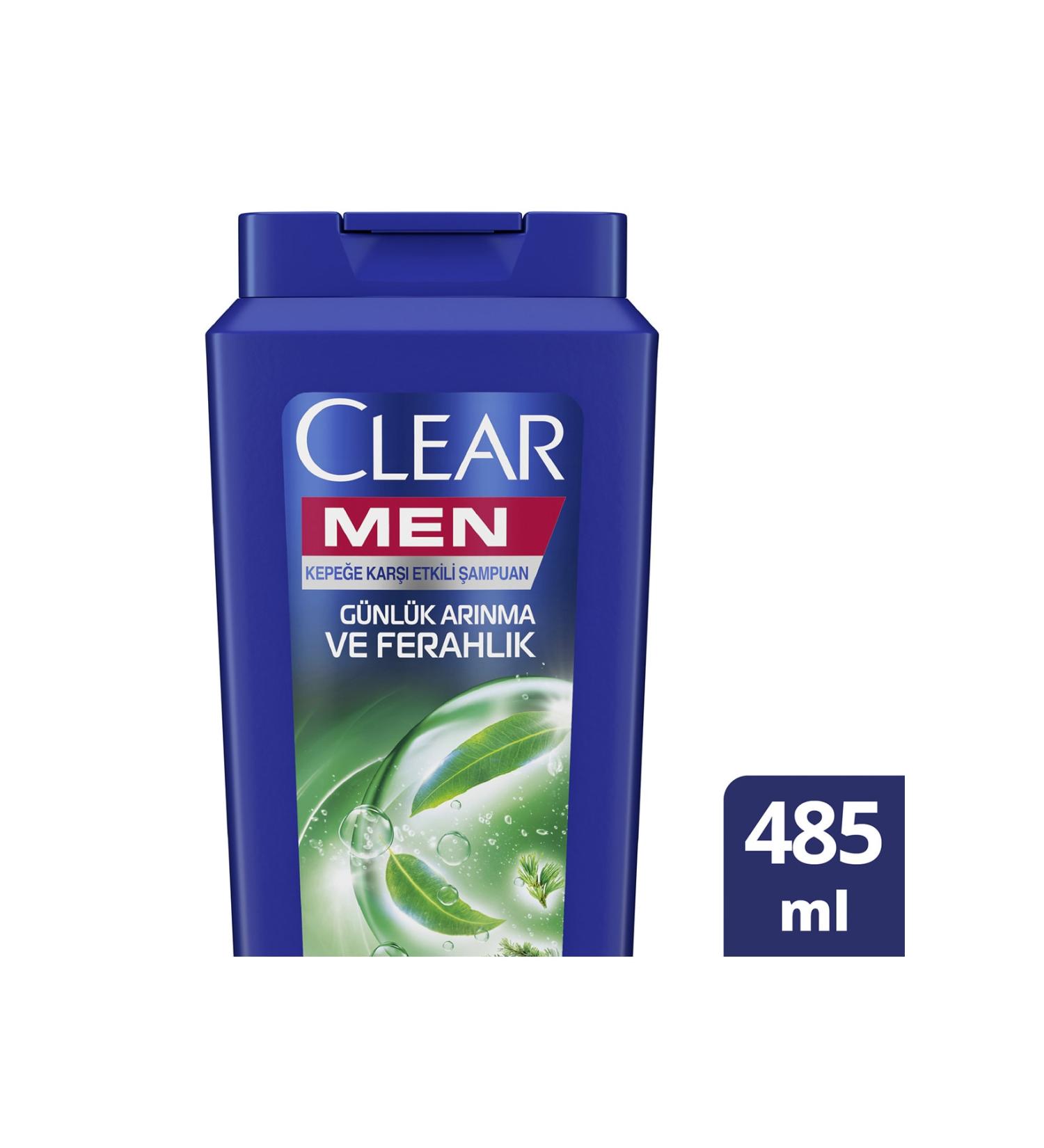 Clear Men Anti-Dandruff Shampoo Daily Purification and Refreshing Cedarwood and Eucalyptus Extracts 485 ml - Buy Online on GoSupps.com