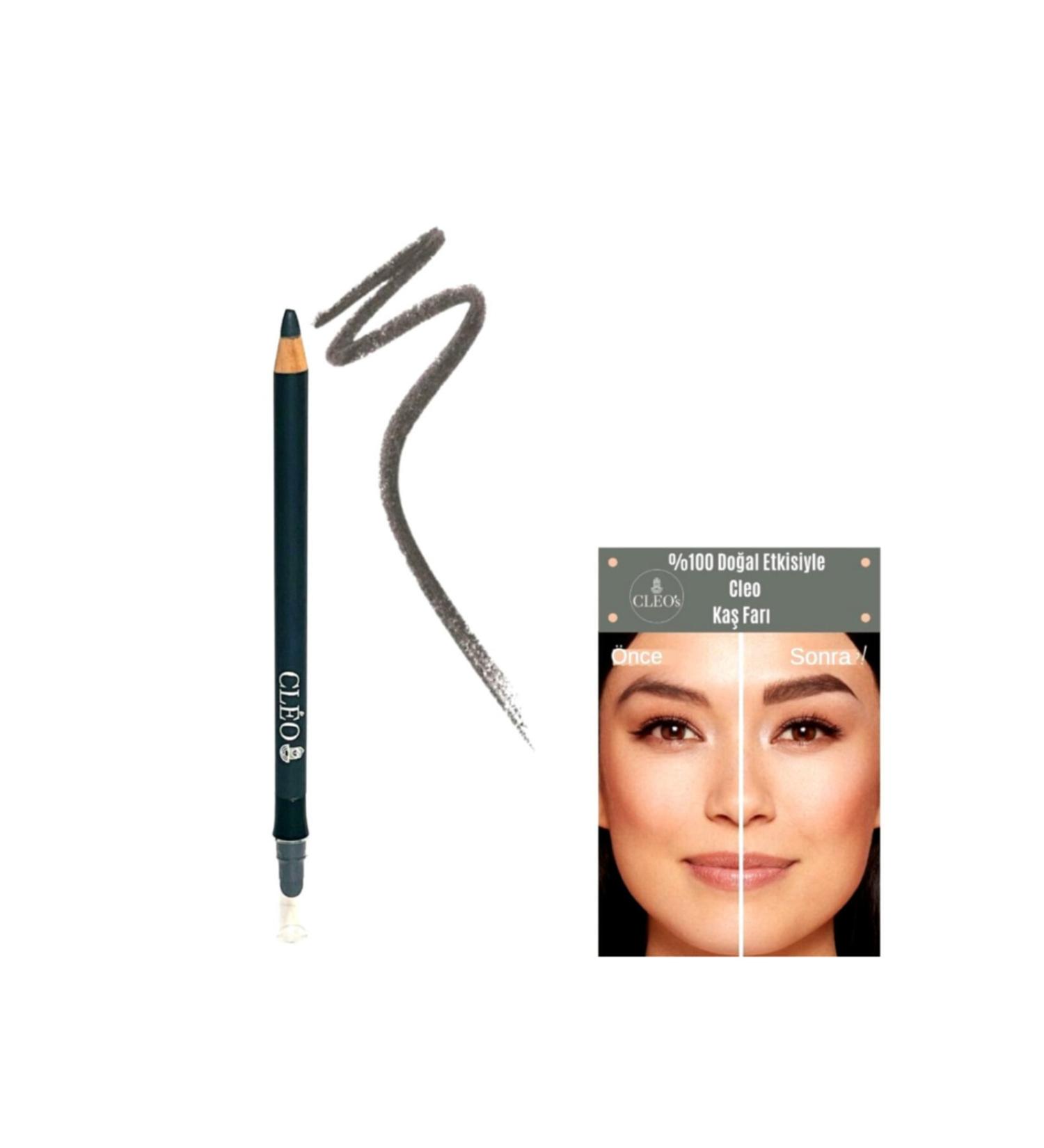 Cleo Cosmetics Brow Wizard Waterproof Natural Powder Eyebrow Pencil (Smokey -603 Light Black)