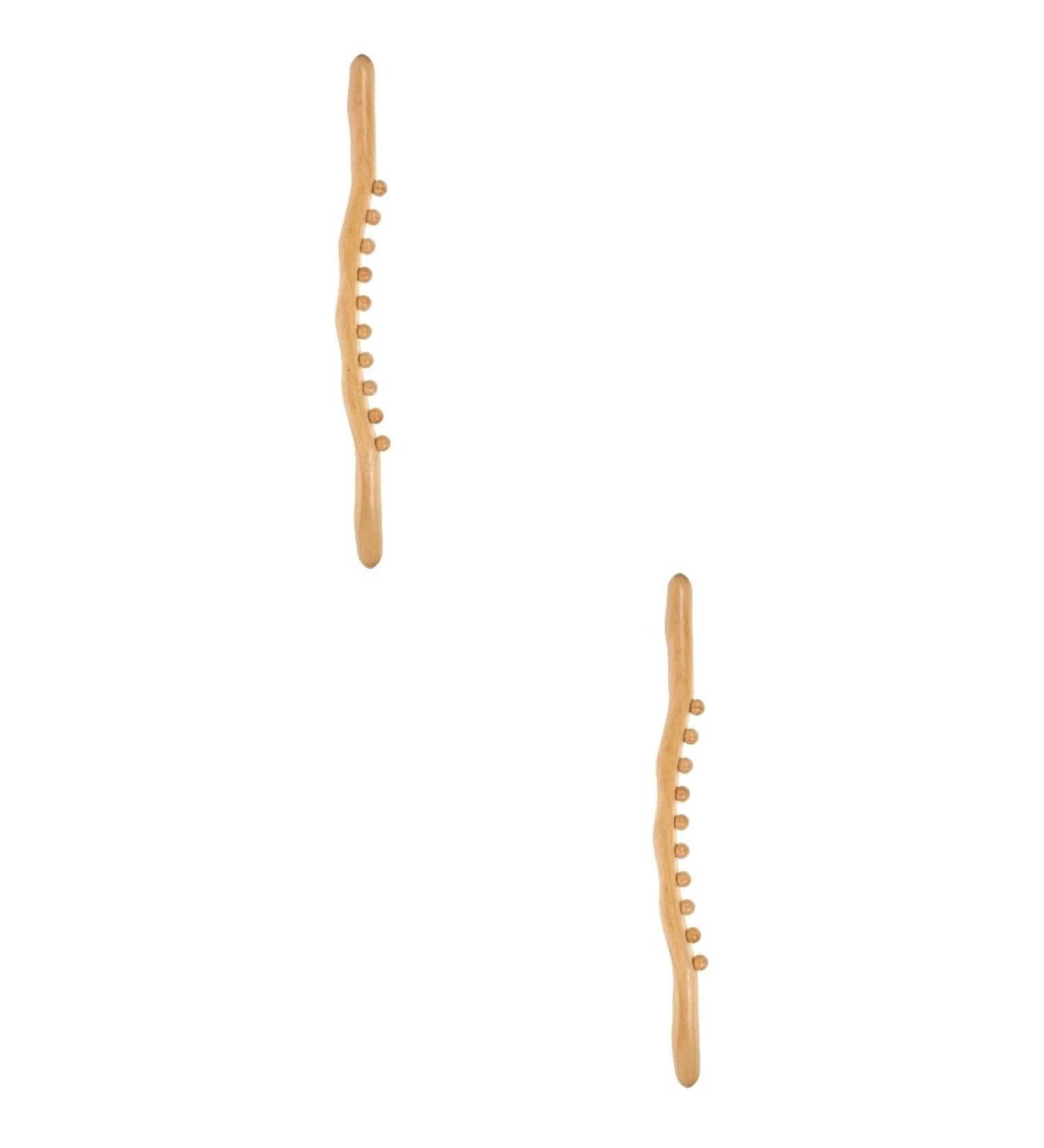 Buy Gleavi 2st Roll Rod with 10 Pearls - Multi-Purpose Gua Sha Trigger-Point Massager & Shoulder Roller Tool - Light Yellow Fitness Device for Body Relief - Buy Online on GoSupps.com