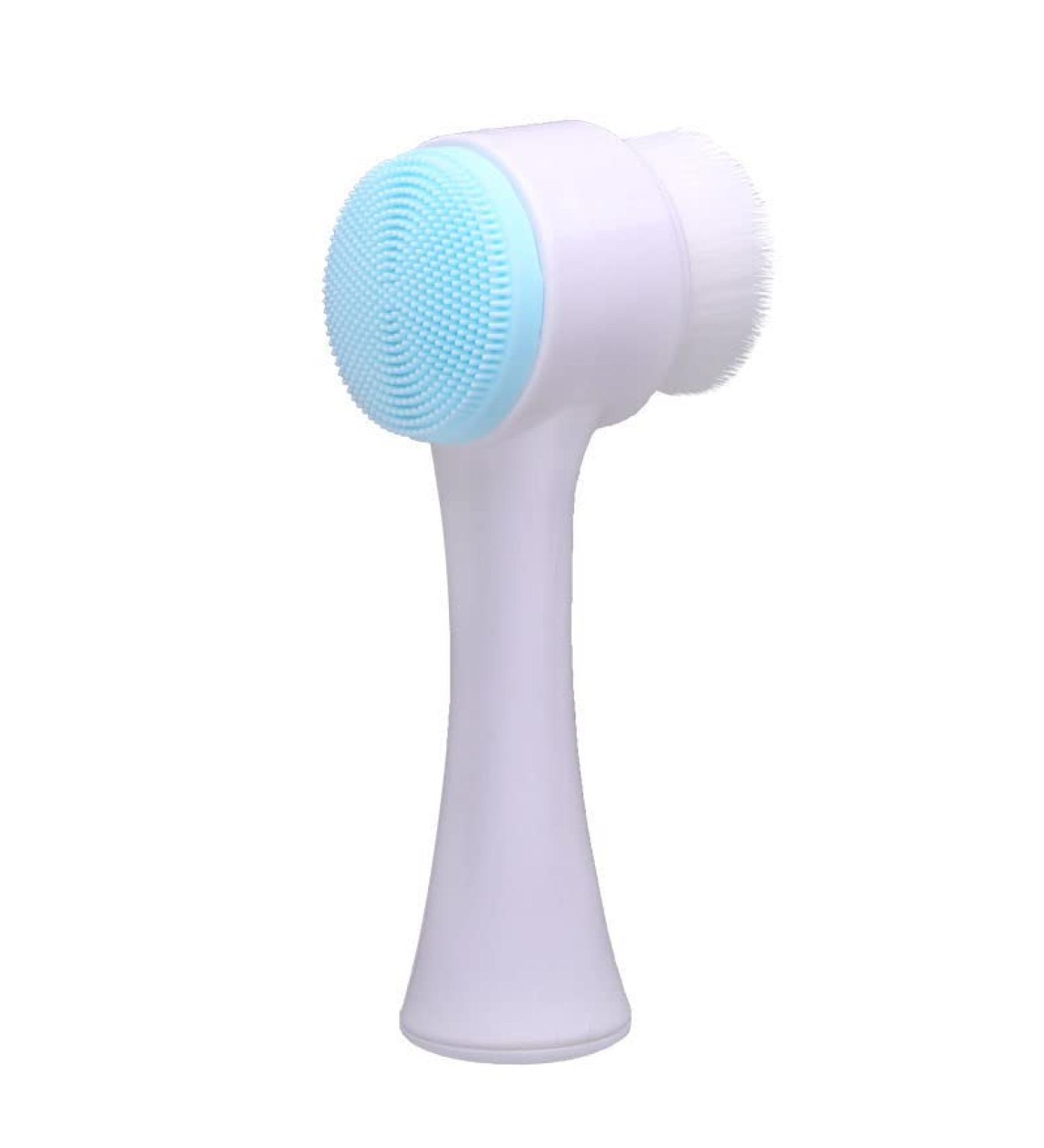 Face washing brush face washing instrument manual soft hair cleaning brush makeup removing and greasy cleansing brush face washing brush exfoliating brush Facial Massager for makeup removal and massage PVC box blue +5 wool - Buy Online on GoSupps.com