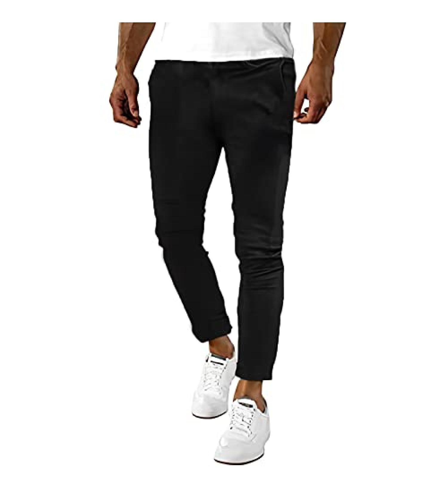 Angbater Men's Stretch Golf Pants - Slim Fit Lightweight Trousers with Pockets | X-Large, Black - Buy Online on GoSupps.com