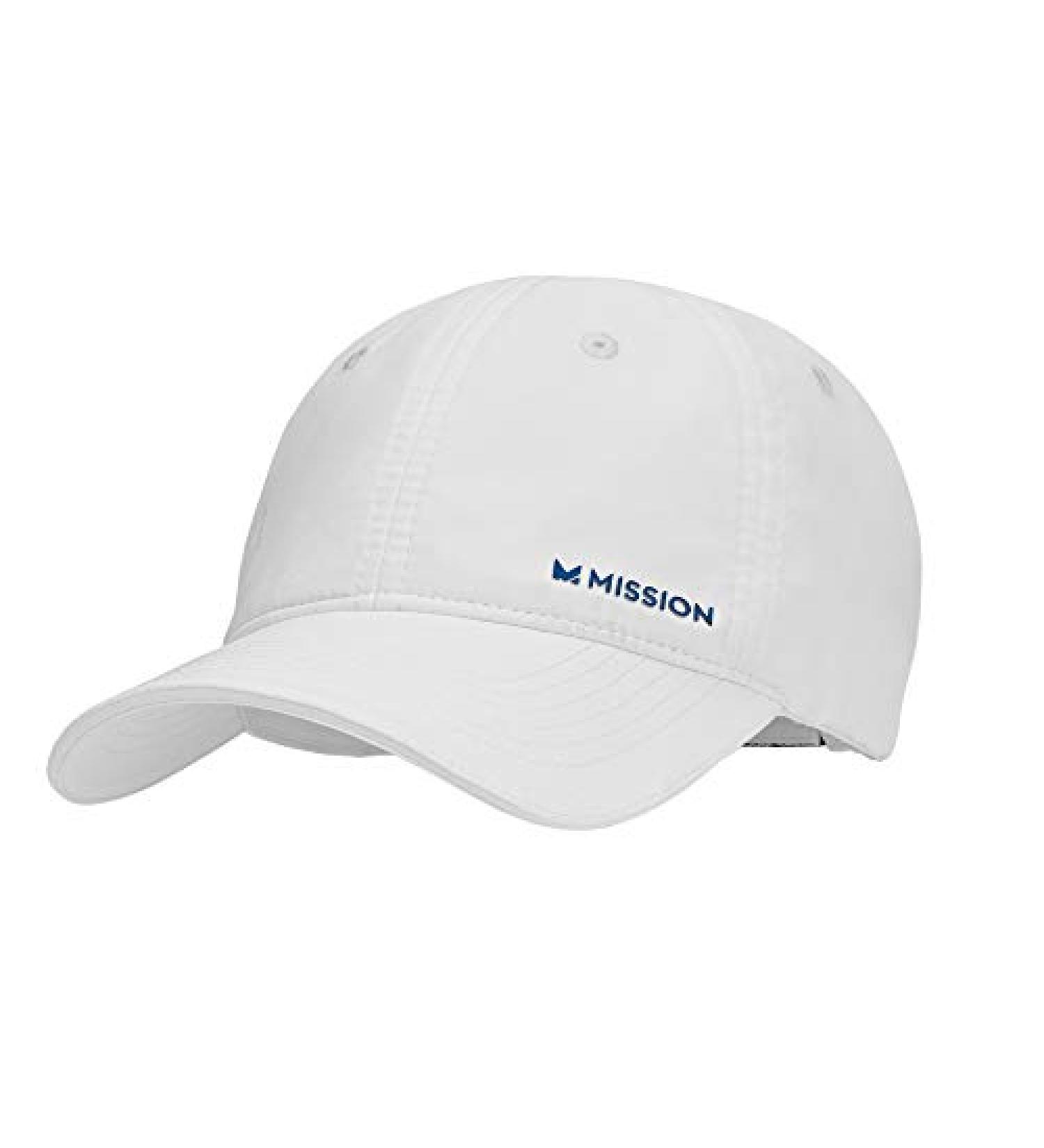 MISSION Cooling Performance Hat - Unisex Baseball Cap | Instant-Cooling Fabric | Adjustable Fit | White - Buy Online on GoSupps.com