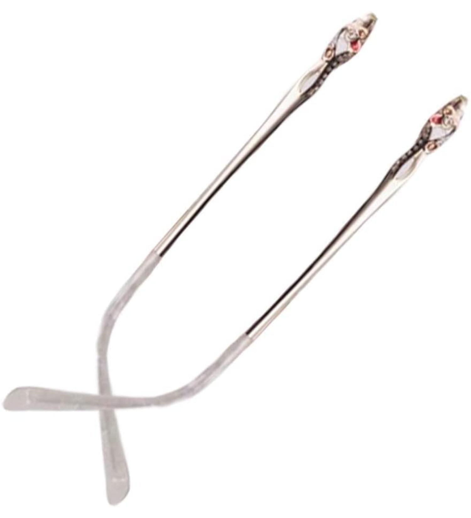 VekkEr yewear Leg Eyeglass Accessories 1 Pair Women White Replacement Temples Metal Rimless Eyeglass Accessories