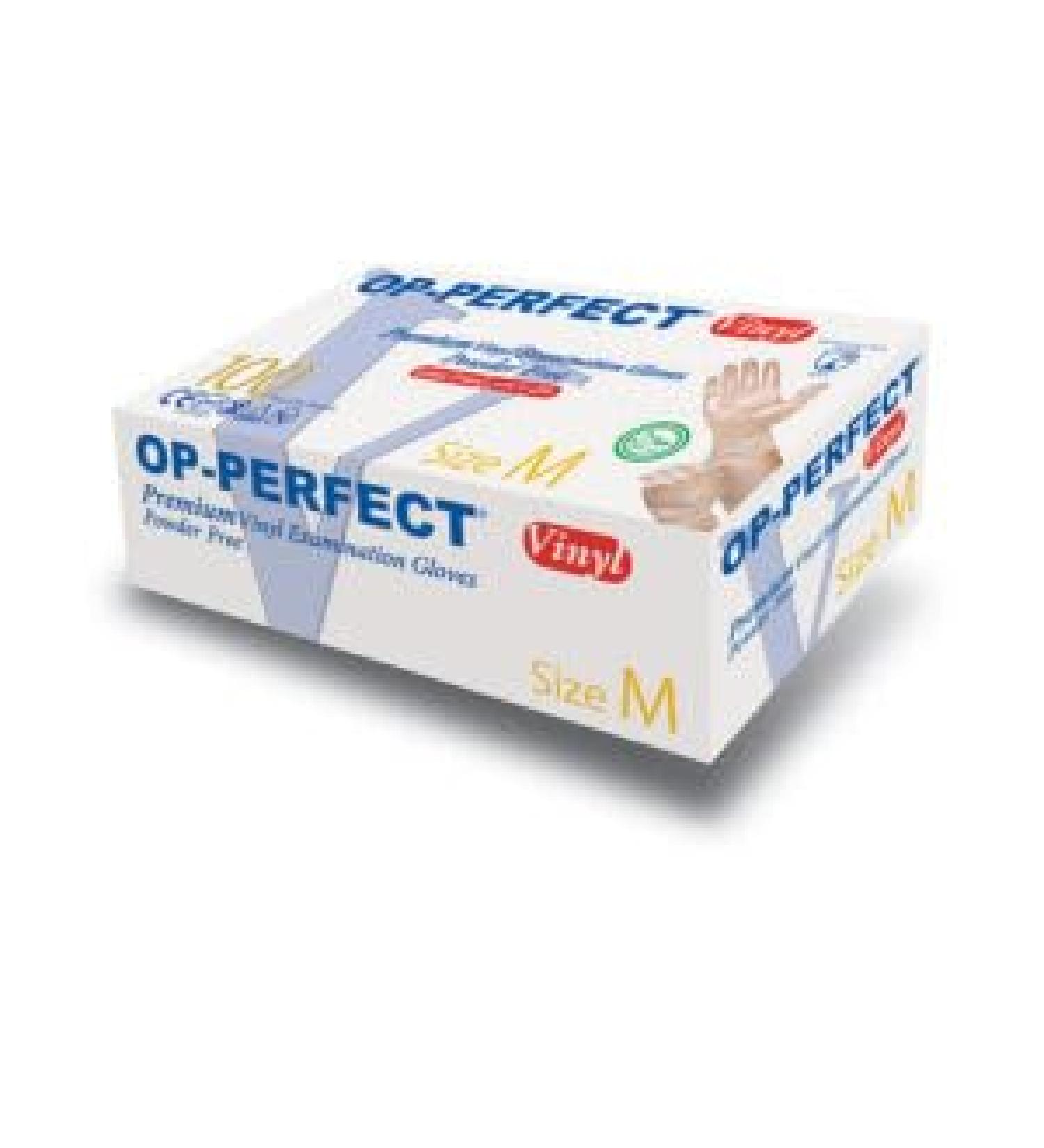 OP-PERFECT Premium Powder-Free Disposable Vinyl Gloves Medium PACK OF 100 - Buy Online on GoSupps.com
