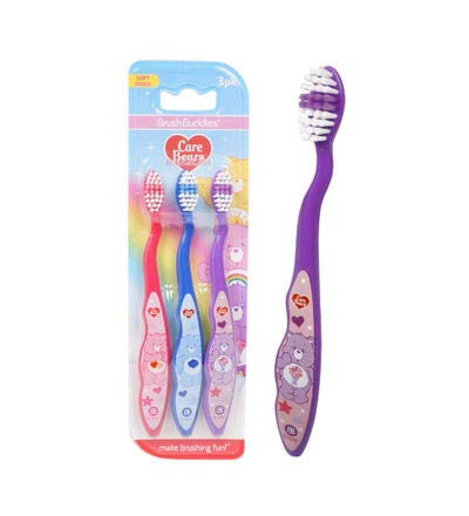 Kali Dreams Brush Buddies Care Bear Toothbrush (Carebear - Pack of 3)