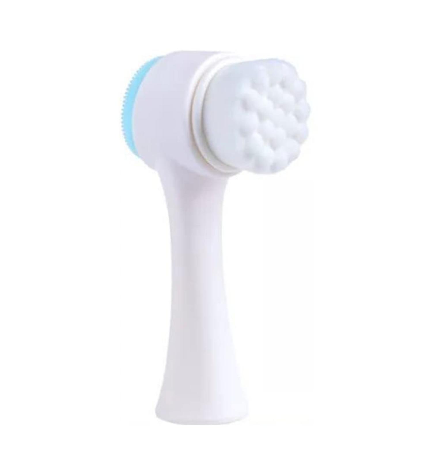 Double-Headed Manual Facial Cleansing Brush for Deep Pore Cleaning - Blue - Buy Online on GoSupps.com