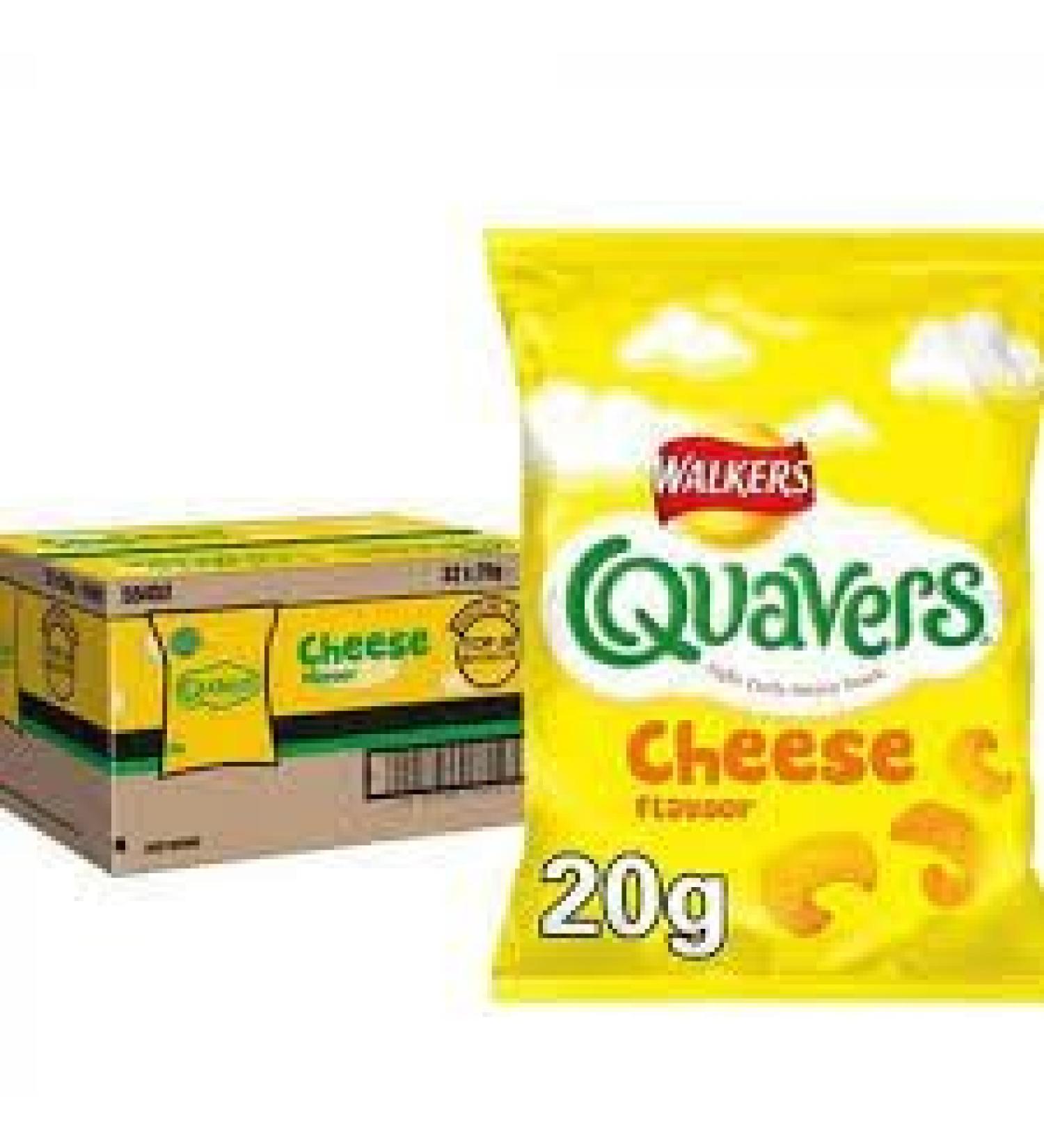 Walkers Quavers Light Curly Potato Snacks (Cheese 32 x 20g)