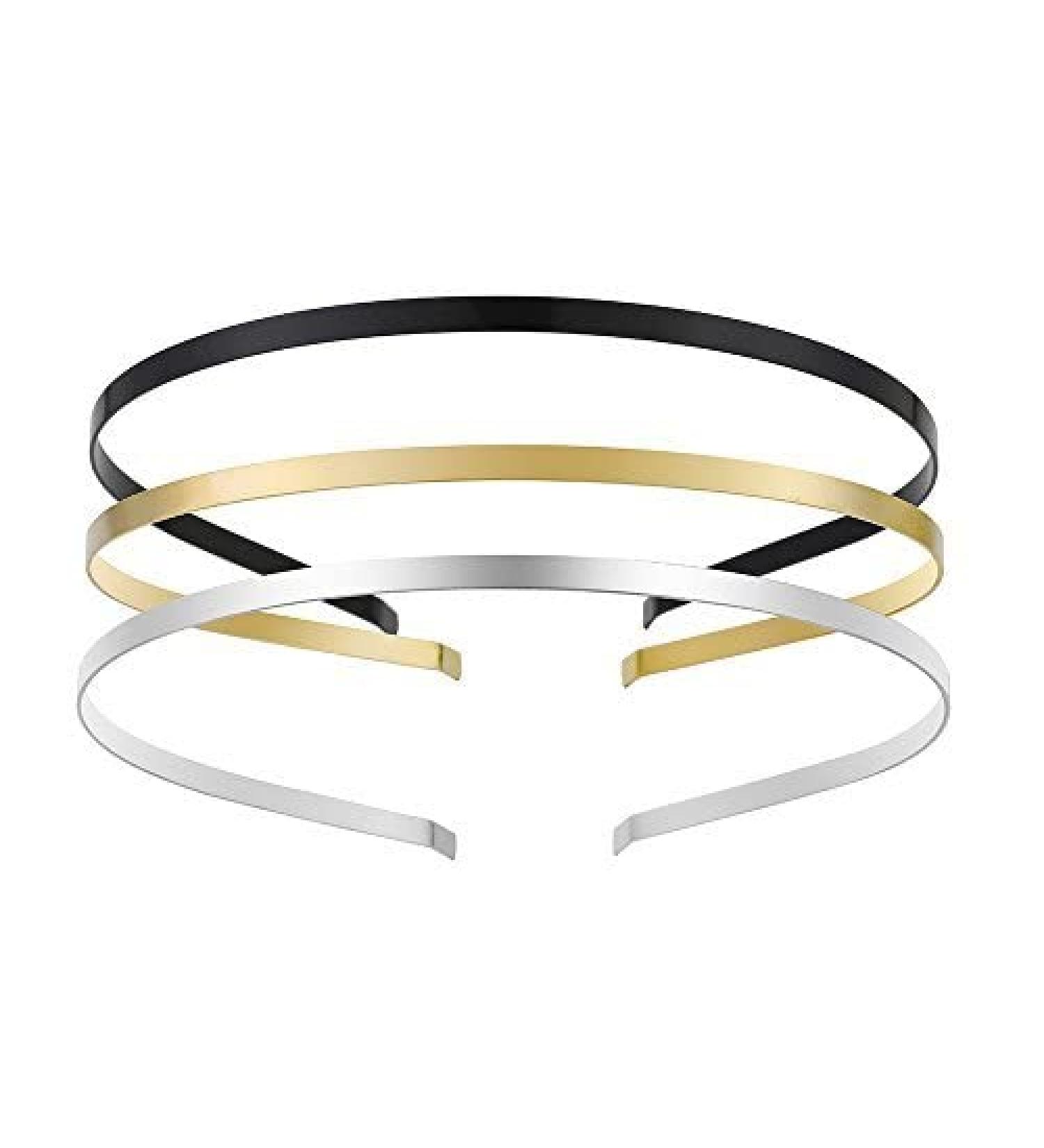 Womens Metal Headbands with 3 Colors Black Gold Silver Plated Hairband Head Bands Pack of 12