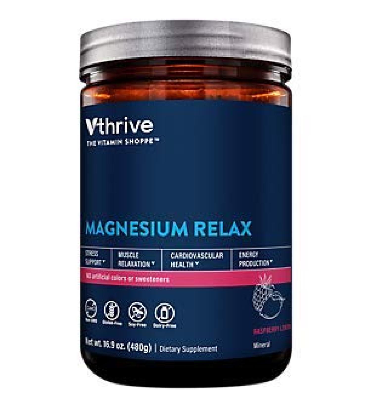 Raspberry Lemon Magnesium Relax Powder - 16.9 oz. / 100 Servings - Supports Stress & Muscle Relaxation - Buy Online on GoSupps.com
