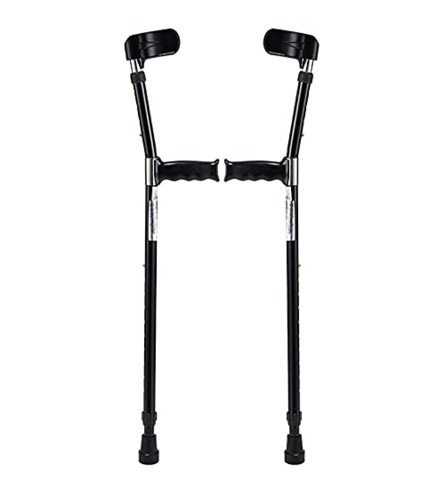 Folding Crutches (2 Unit) Black Forearm Crutches for Adults Crutches for Walking for Seniors Disabled Elderly powerfully - Buy Online on GoSupps.com