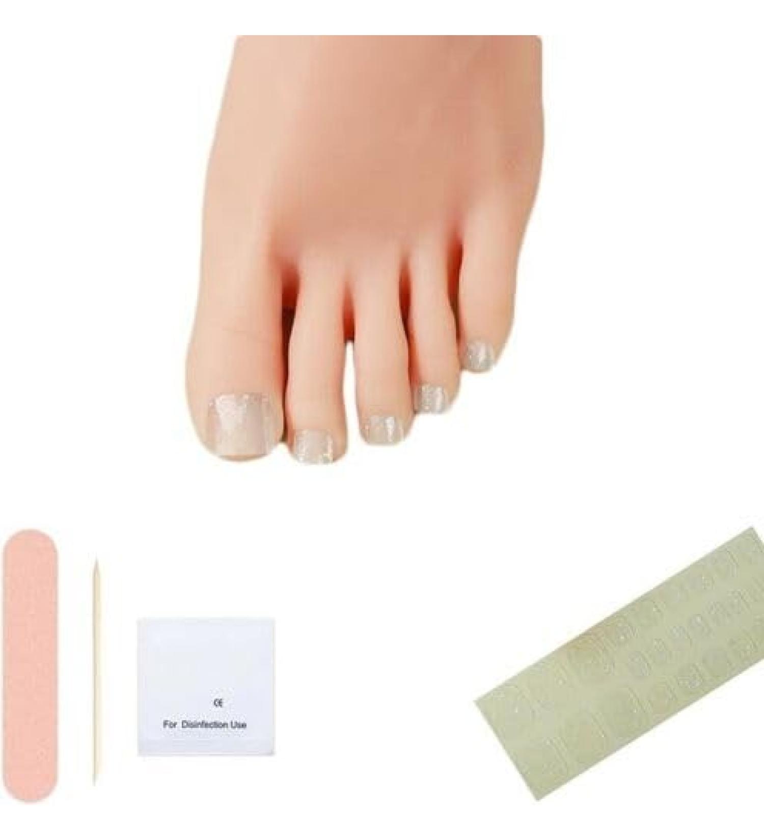  Cmeilau 2024 New Semi-Cured Gel Nail Strips for Toes Hard Gel Nail Strips for Toes Set Ultra Glossy Long-Lasting Waterproof (#BSJ-0063) - Buy Online on GoSupps.com