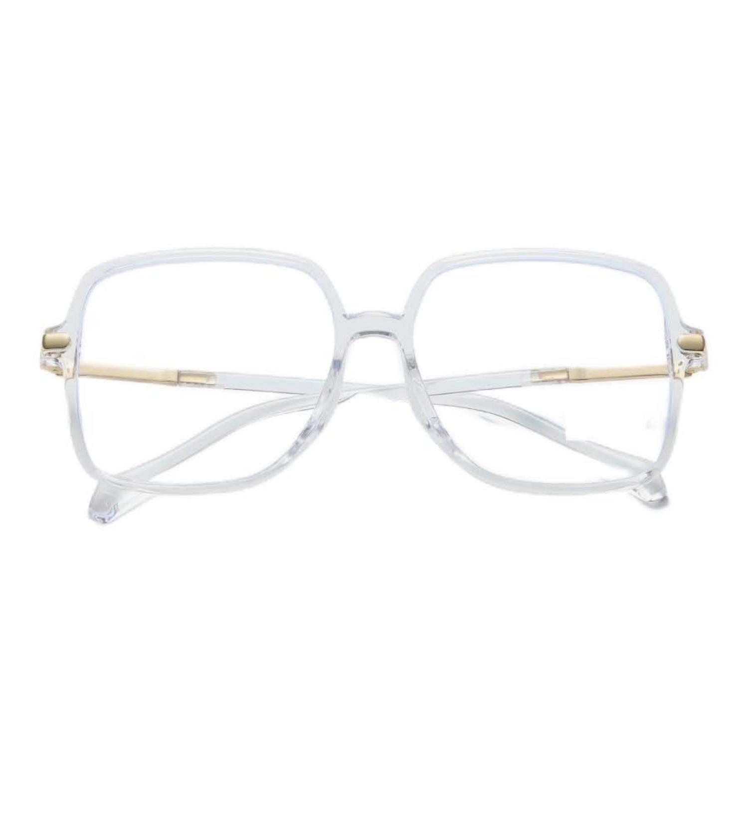Shop Oversized Square Reading Glasses - Blue Light Blocking Anti Eyestrain +200 Transparency - Buy Online on GoSupps.com