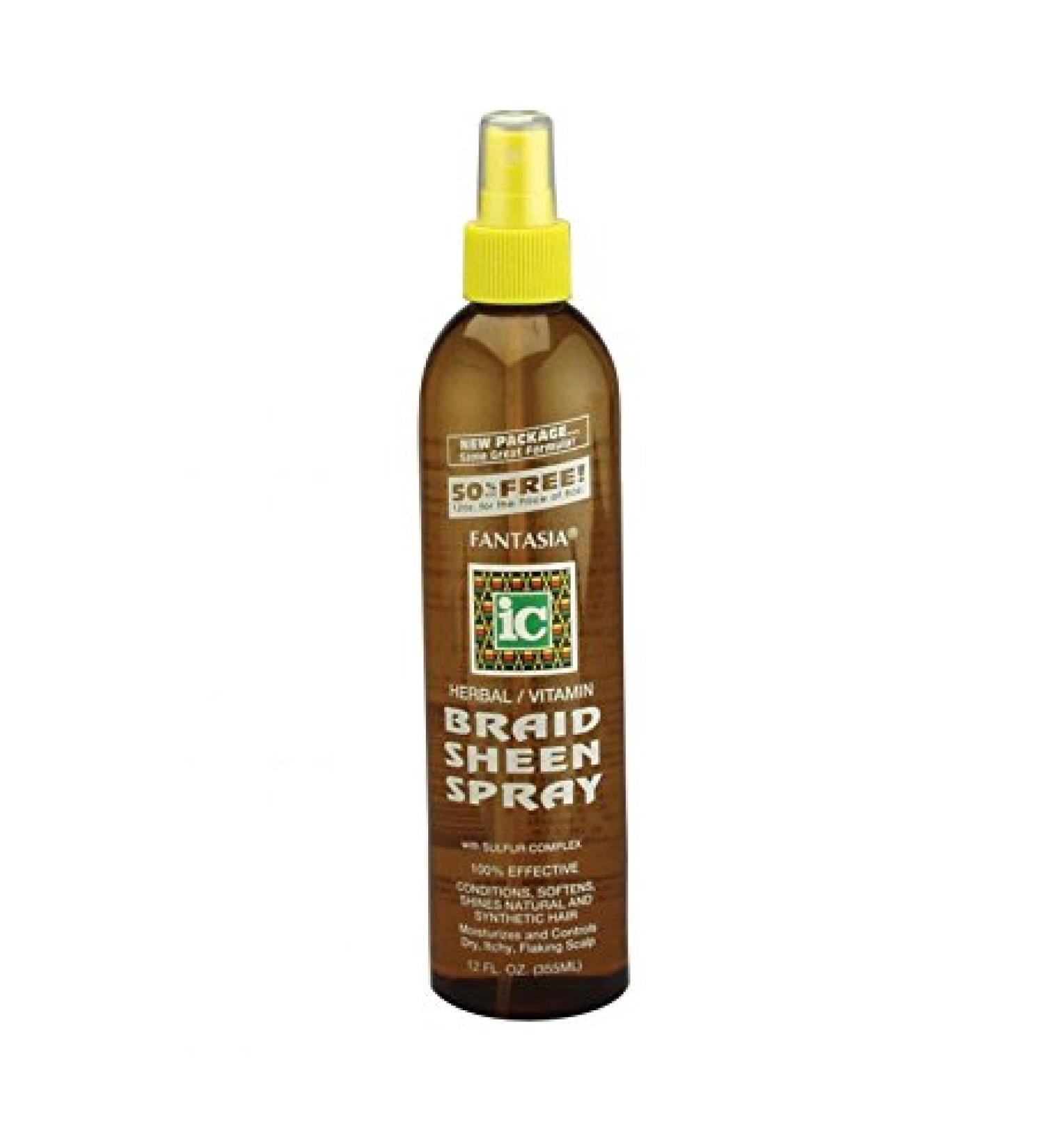 Fantasia IC Herbal Braid Sheen Spray 12oz with Sulfur Complex - Moisturizing Formula - Buy Online on GoSupps.com