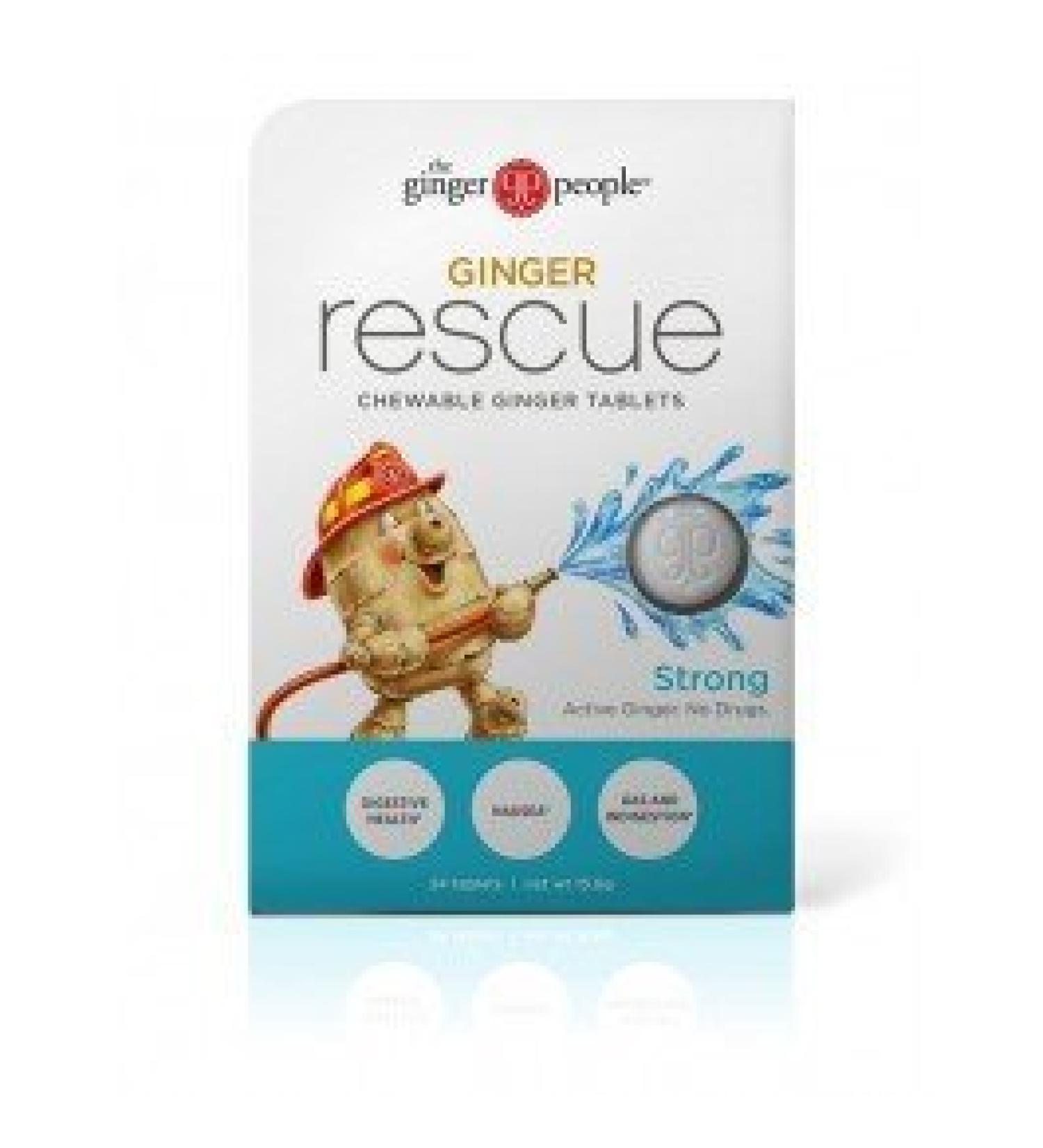 Ginger People Ginger Rescue - Strong - 24 Chewable Tablets - Case of 10