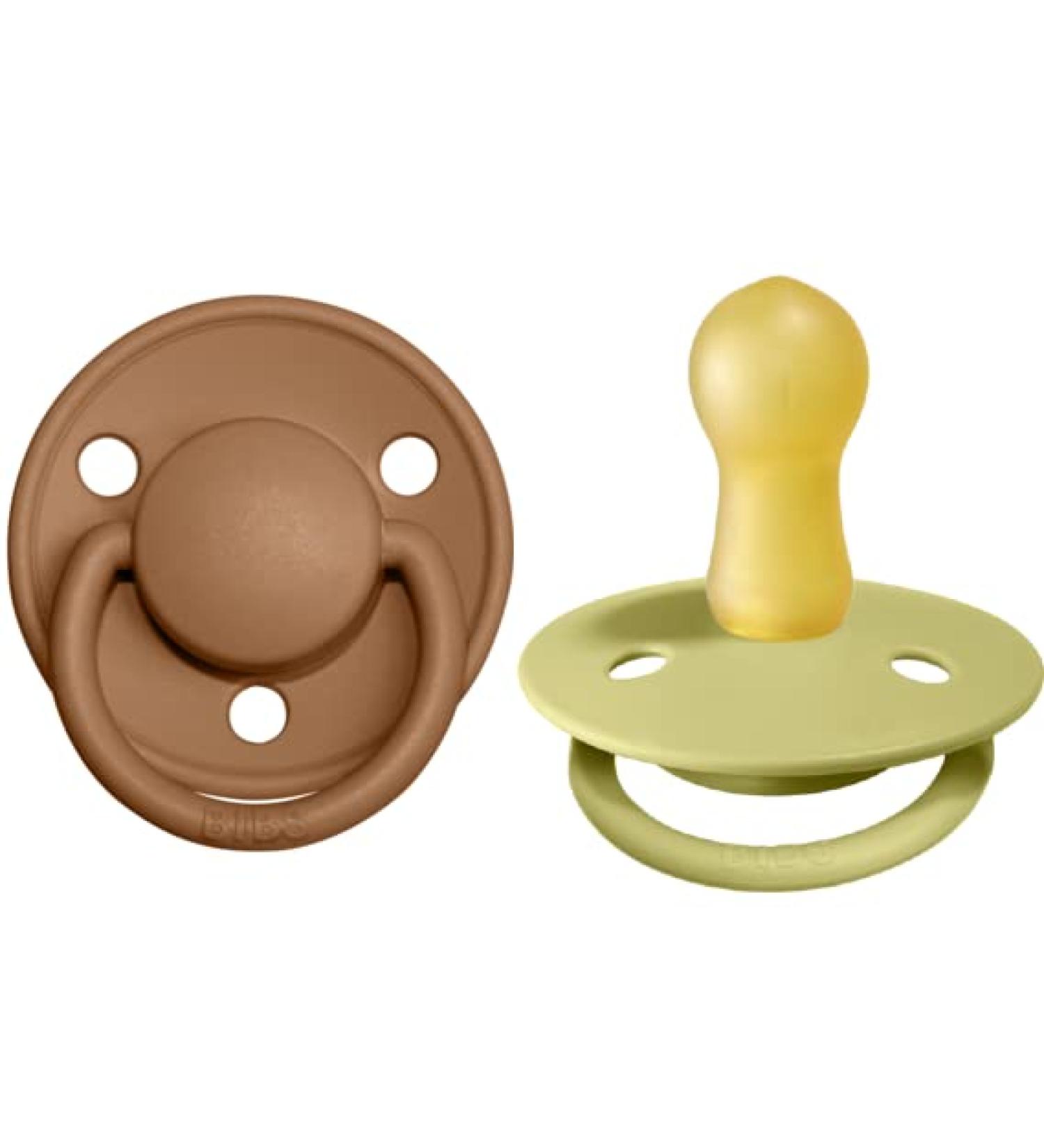 BIBS De Lux Collection Pacifiers | BPA-Free Baby Soothers Made in Denmark | Earth/Meadow Color | Set of 2 | Size 6-18 Months - Buy Online on GoSupps.com