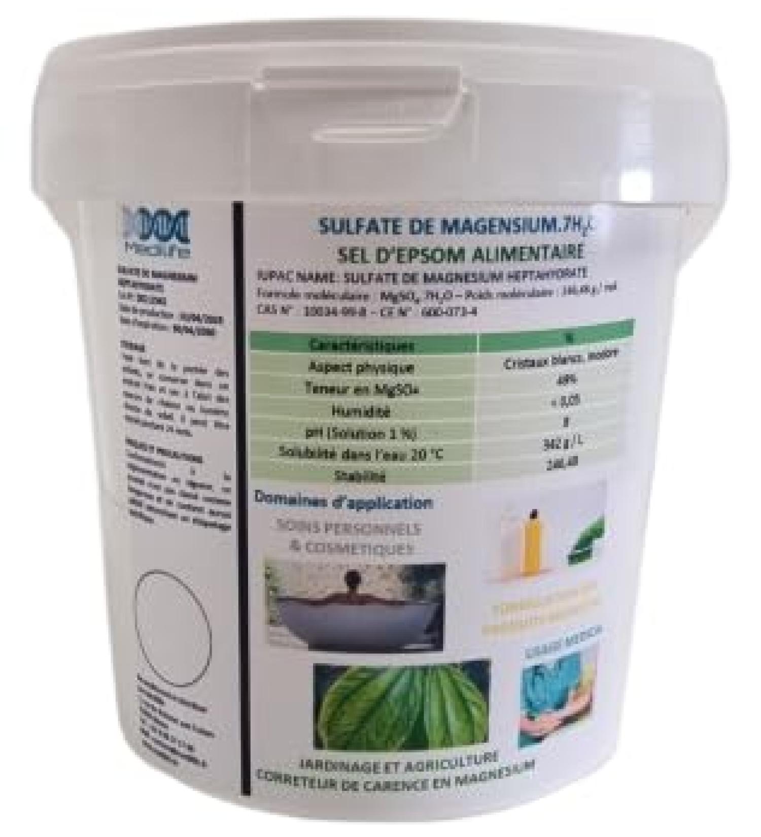Medilife 10kg Epsom Salt Magnesium Sulphate 7H2O For Personal Care Gardening and Household Use