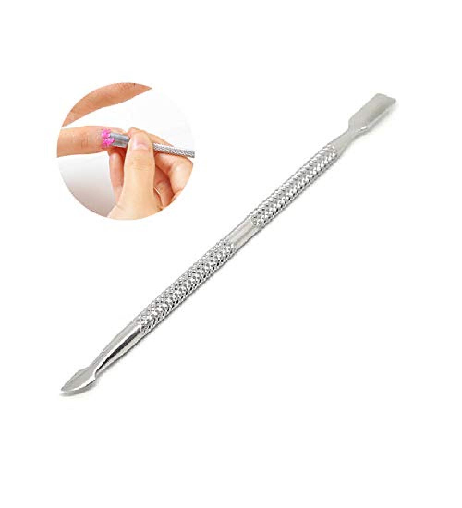1pcs/lot Stainless Steel Cuticle Pusher Leftover Skin Remover Manicure Nail Silver Nail Salon Cuticle Pusher for Nail Tool - Buy Online on GoSupps.com