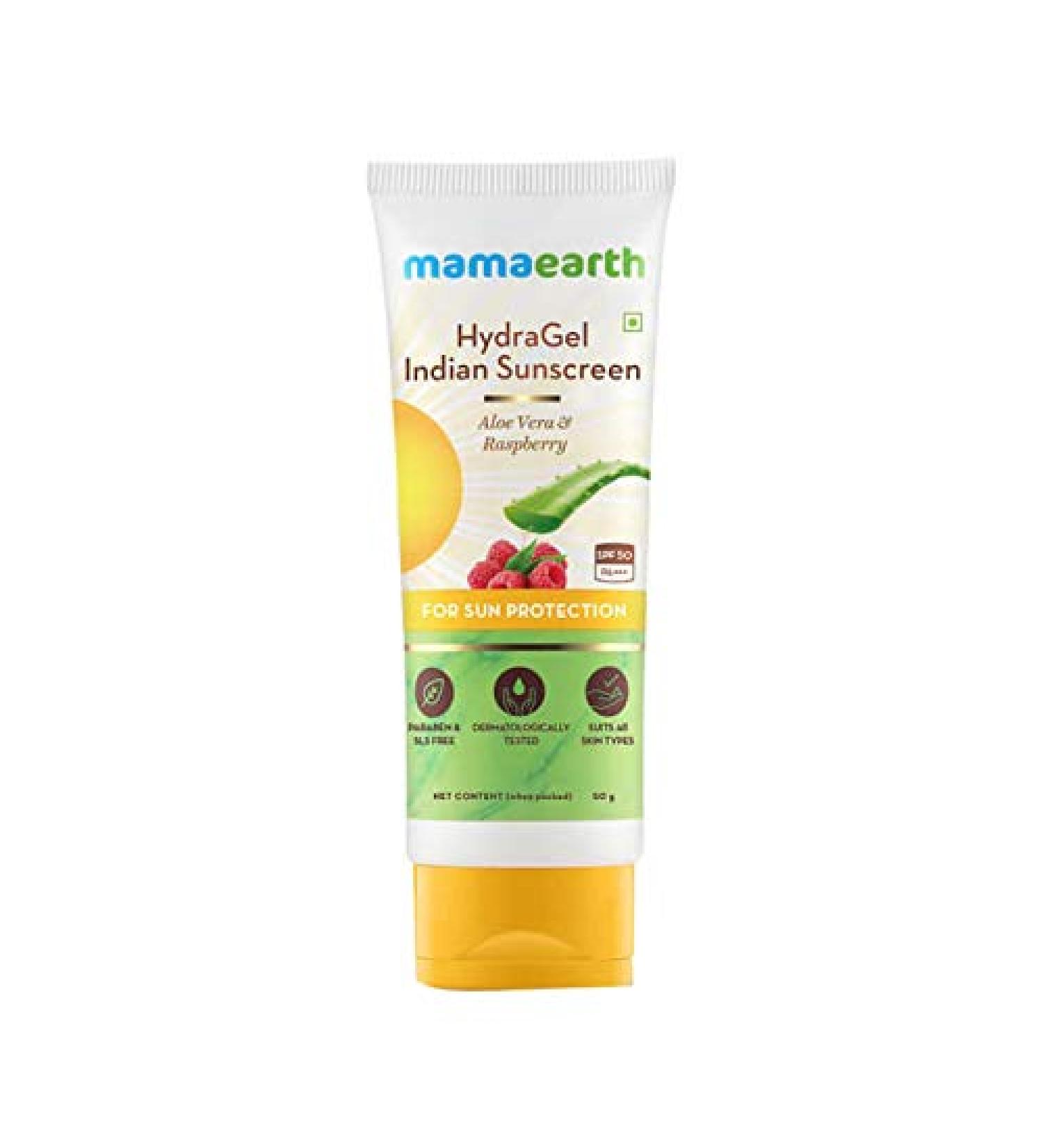 NWIL HydraGel Indian Sunscreen SPF 50  With Aloe Vera & Raspberry  for Sun Protection - 50g