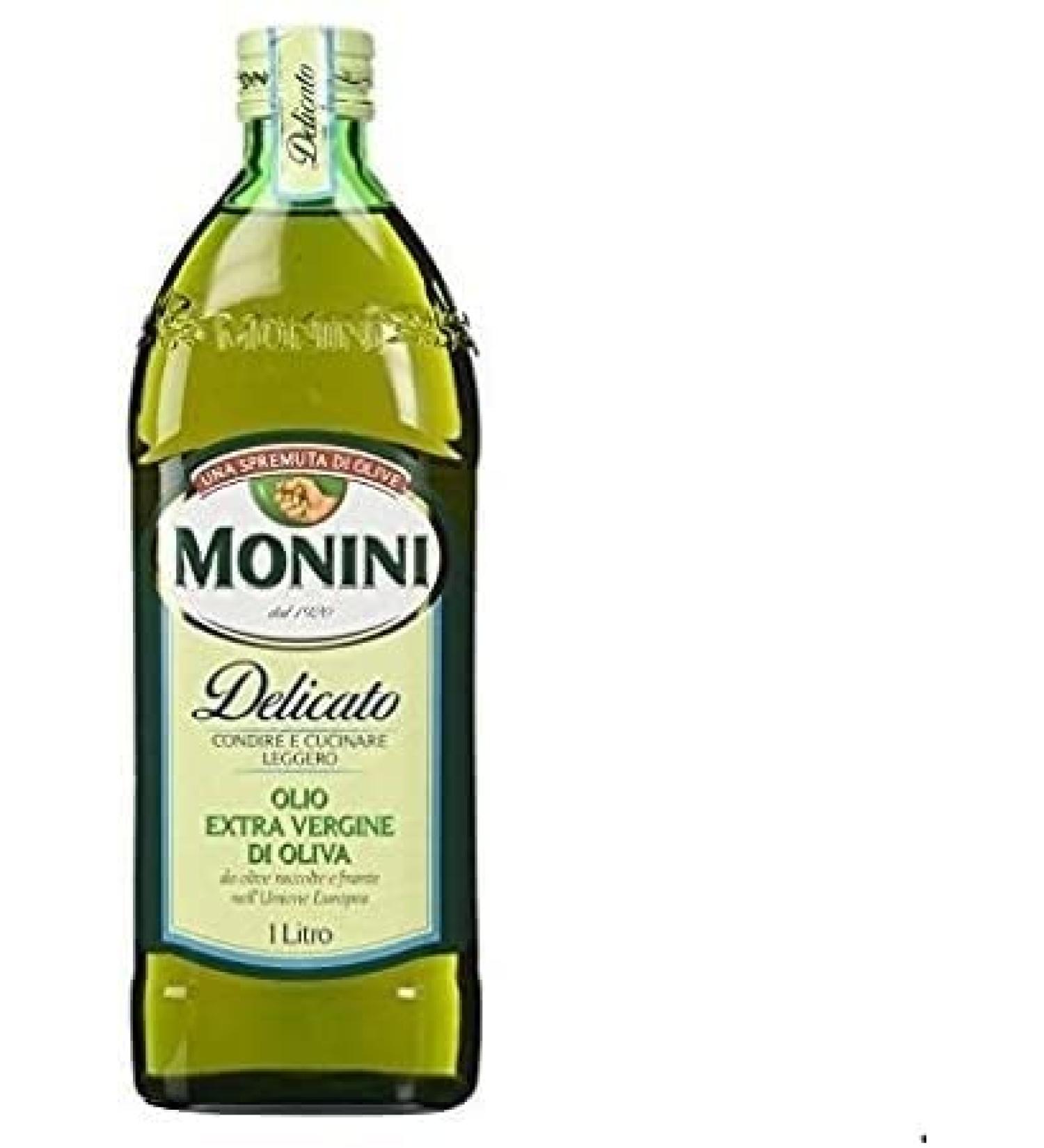 monini 6 x Delicato Light Italian Extra Virgin Olive Oil 1L