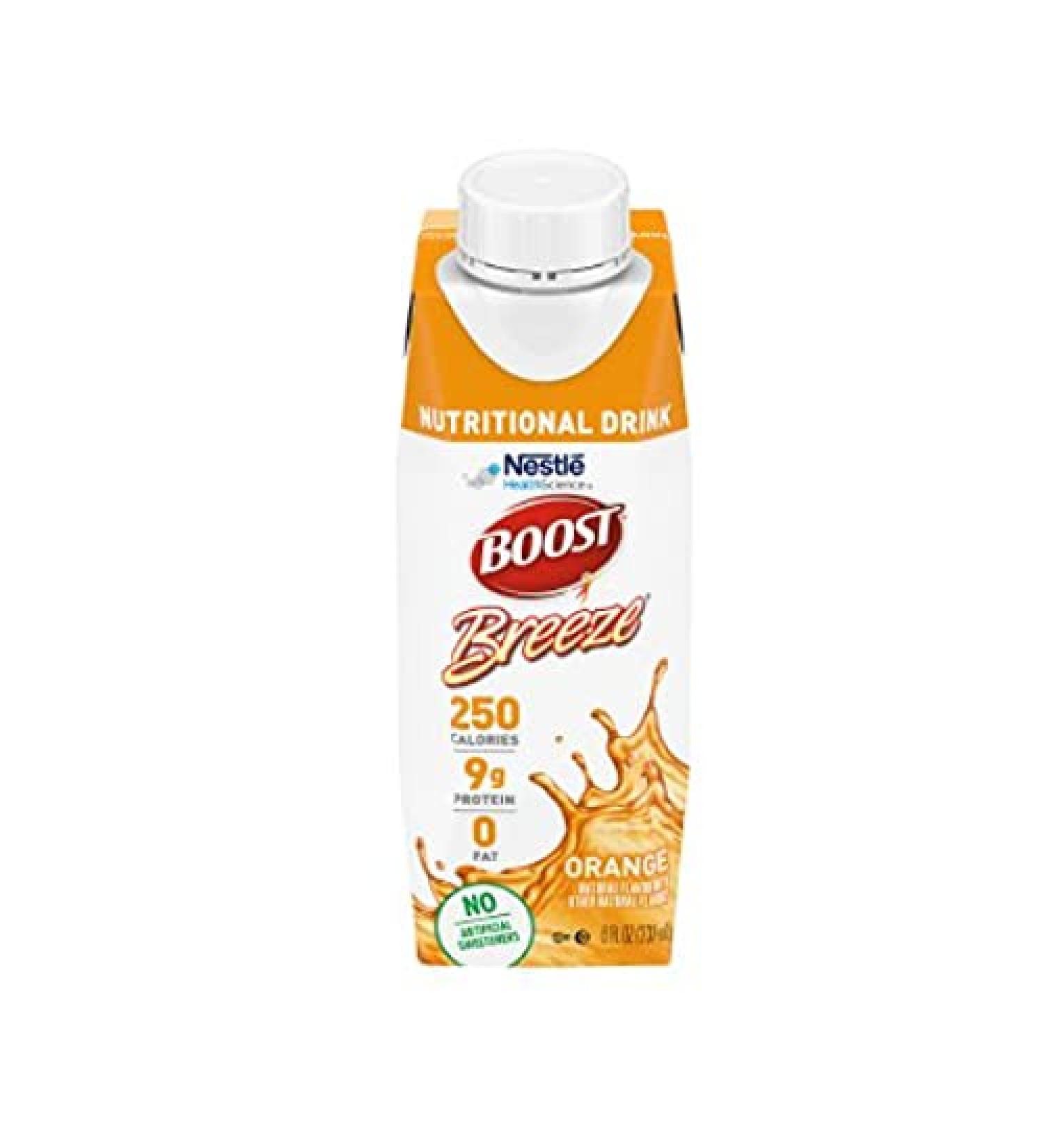 Boost Breeze 18620000 Oral Supplement Orange 8 oz. Carton Ready to Use Case of 24