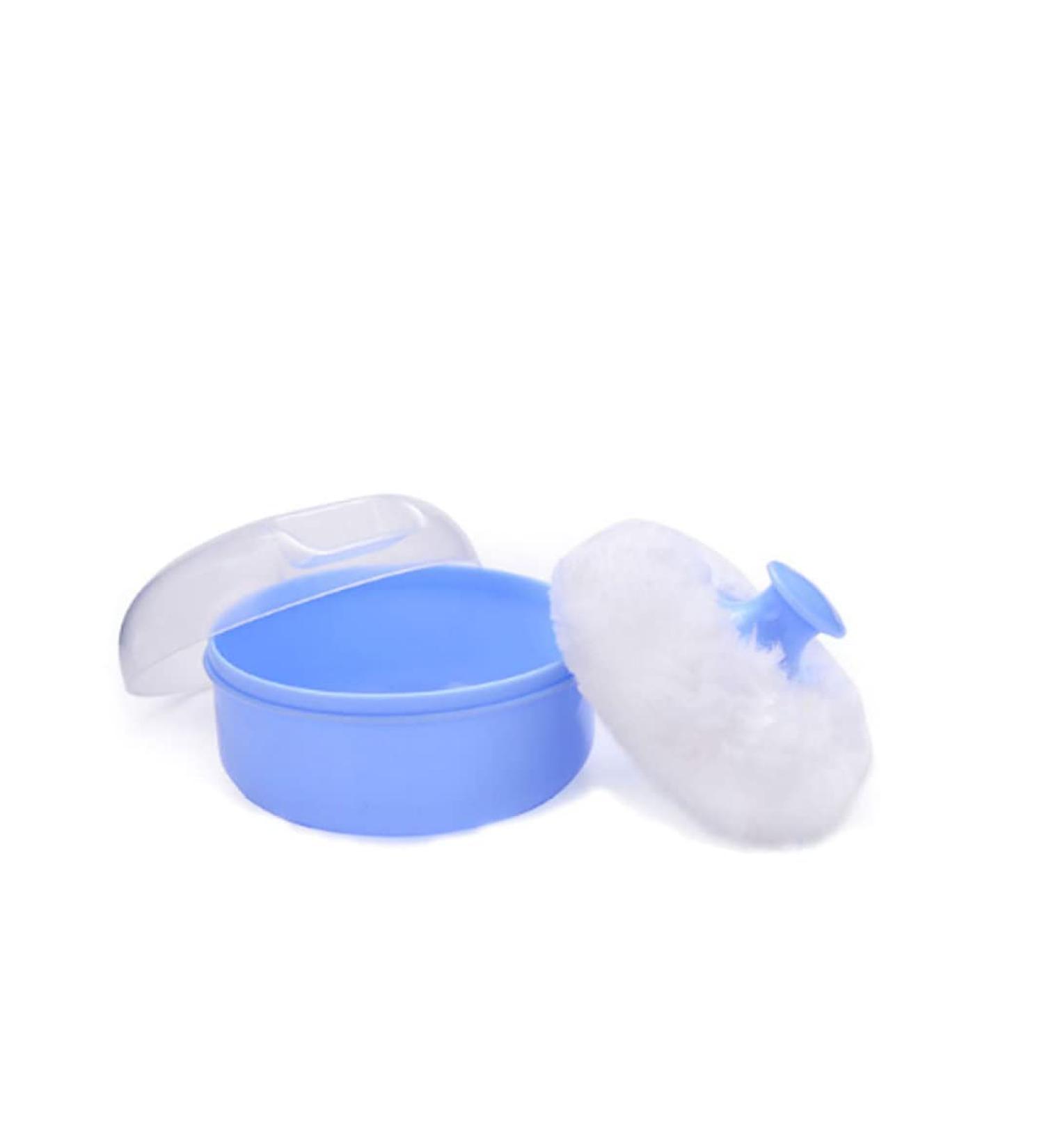 Buy Baby Powder Puff with Box - Large 9x4 cm Body Powder Puff Container in Blue | International Shipping Available - Buy Online on GoSupps.com